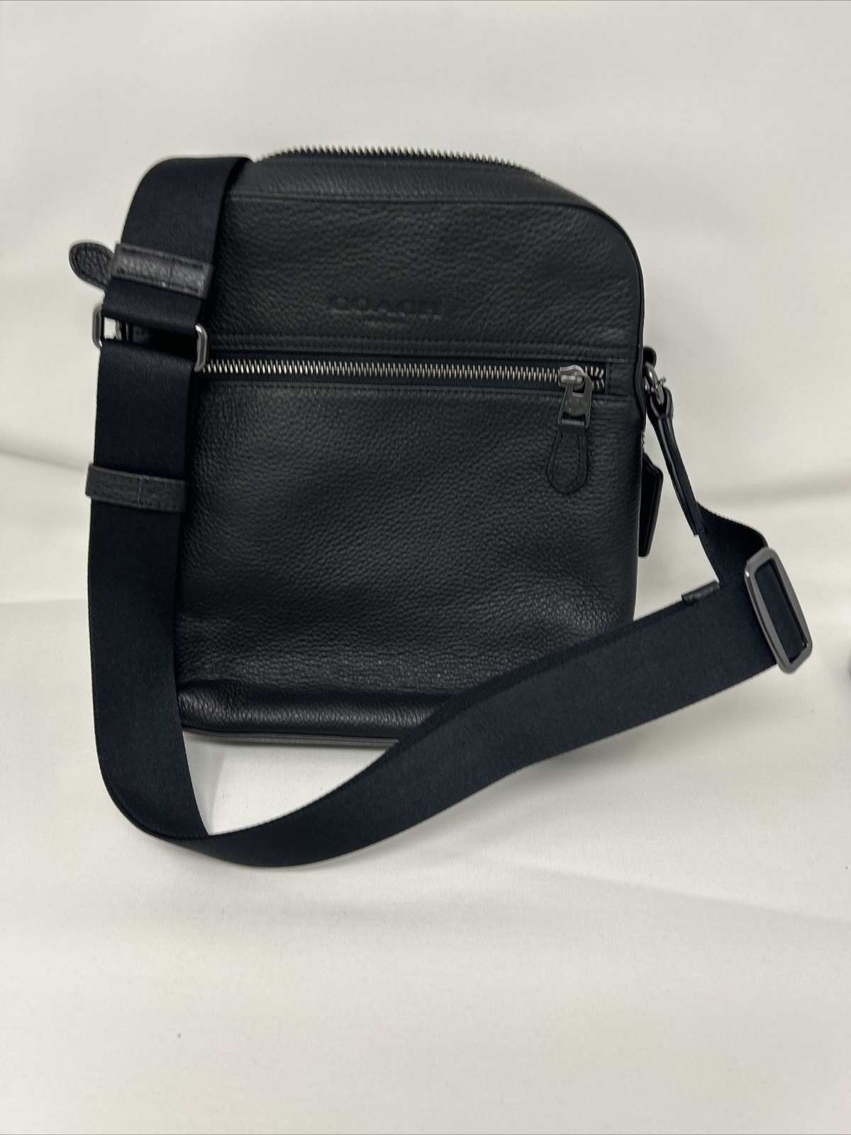 Coach Men’s Houston Flight Bag – Black Pebble Leather 4011