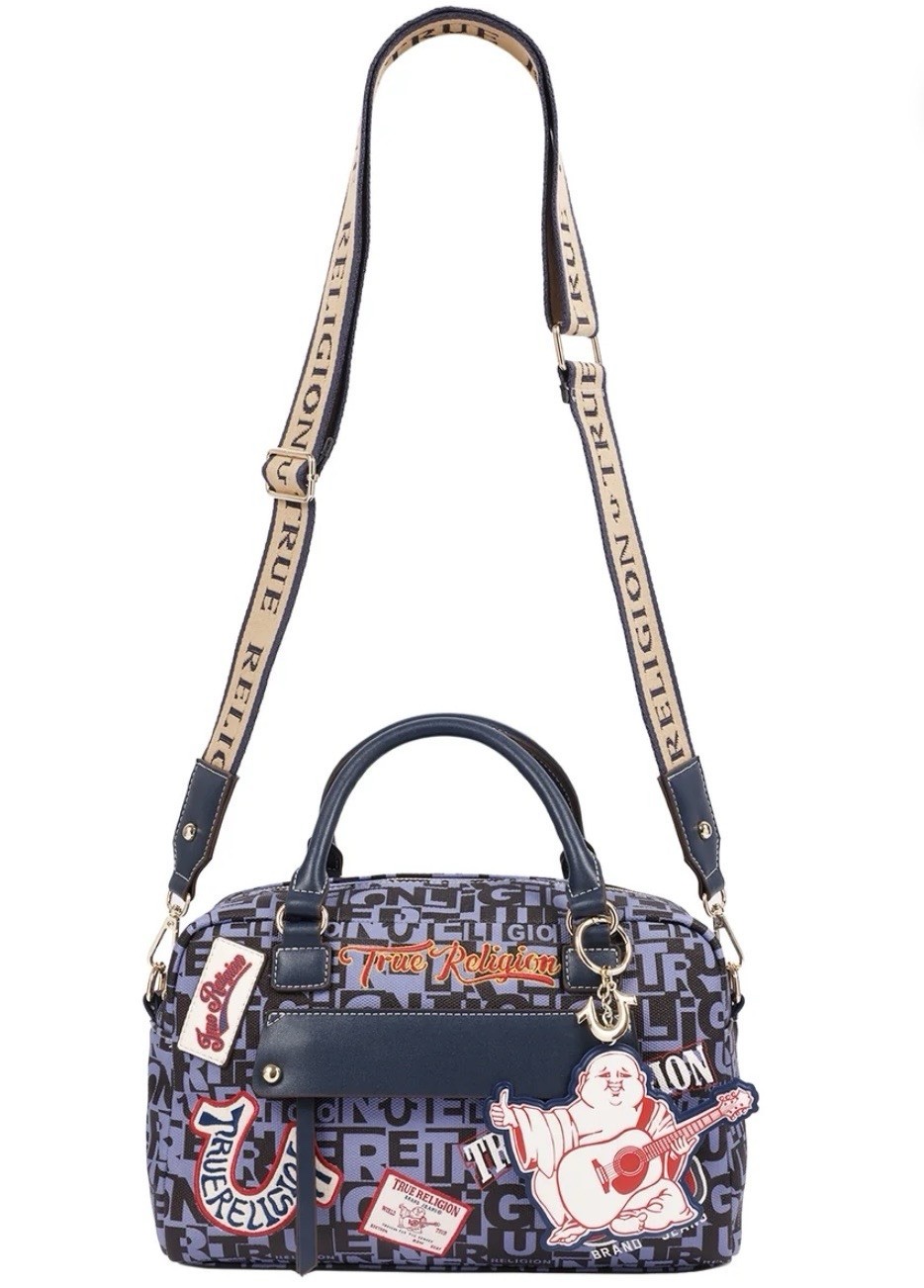 Women’s True Religion Multi Patch Logo Satchel And Crossbody Handbag NWT