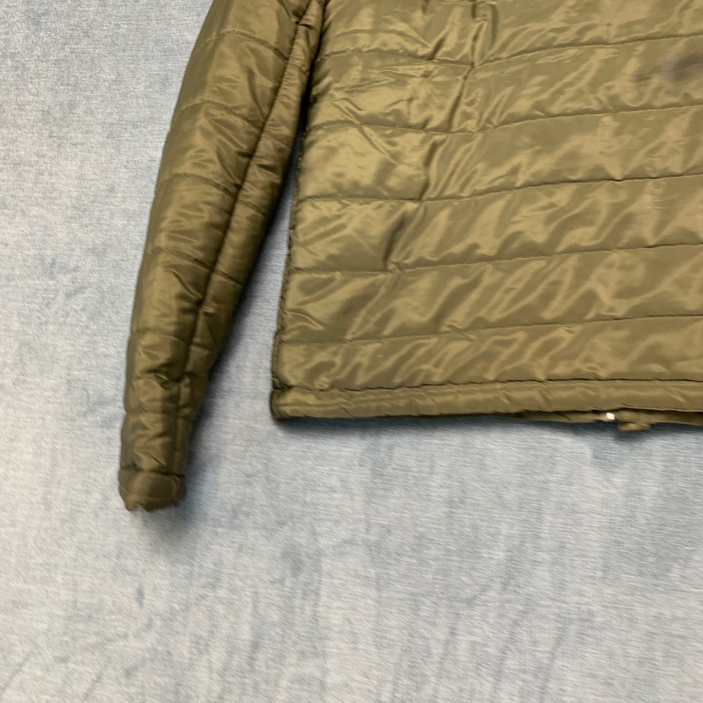 Ambiance Outerwear Puffer Jacket Womens L Olive Green Hooded Snap Front Outdoor