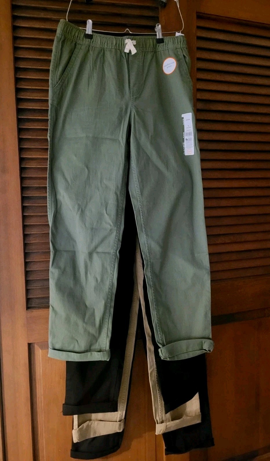 4 Pair Wonder Nation Pull On Pants 14-16 XL 1 Olive, 2 Black, 1 Khaki Free Ship!