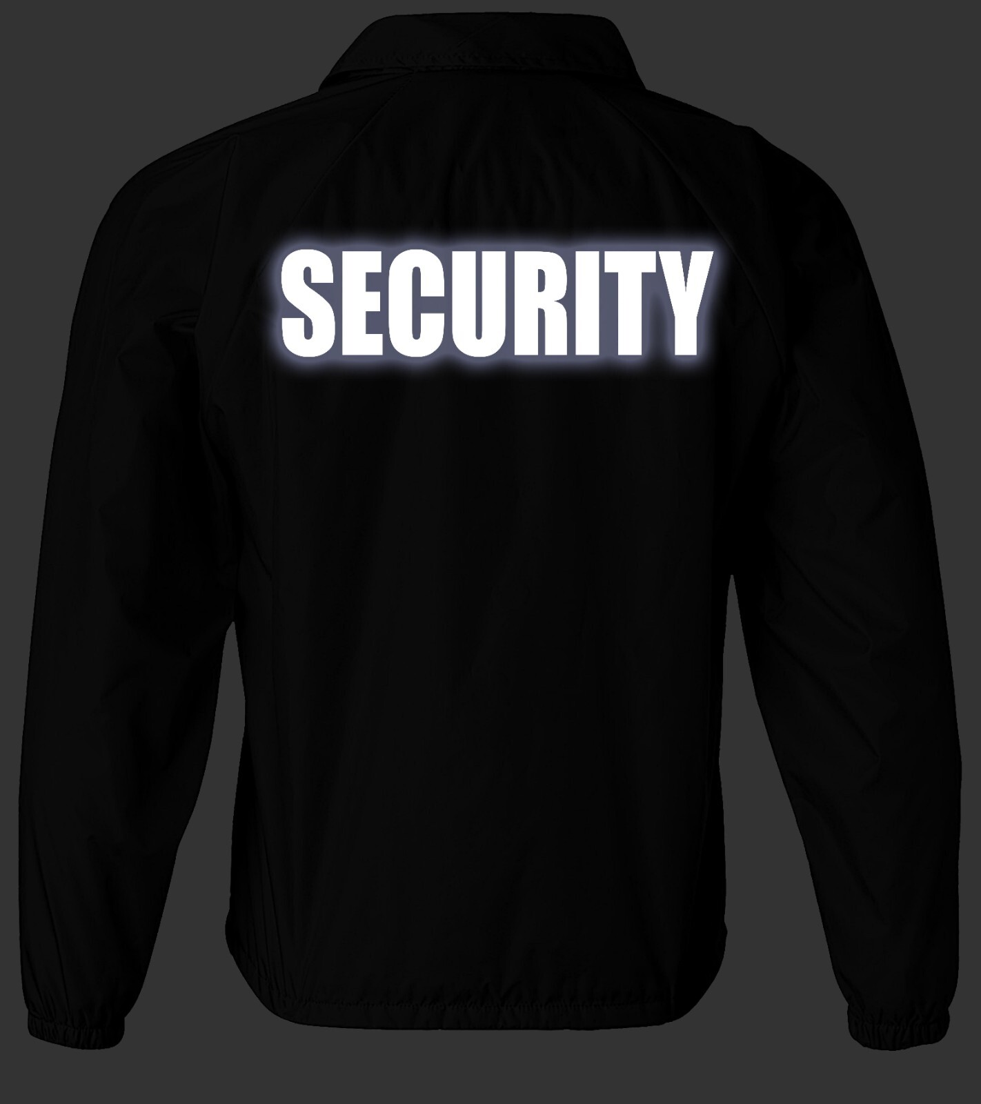 Security windbreaker jacket with Reflective decoration both left chest and back.