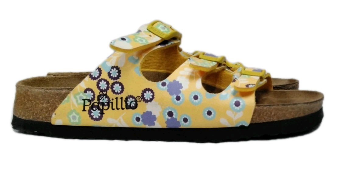 Birkenstock Florida Soft Footbed Floral Papillio Sandals Women’s Size 36 Yellow