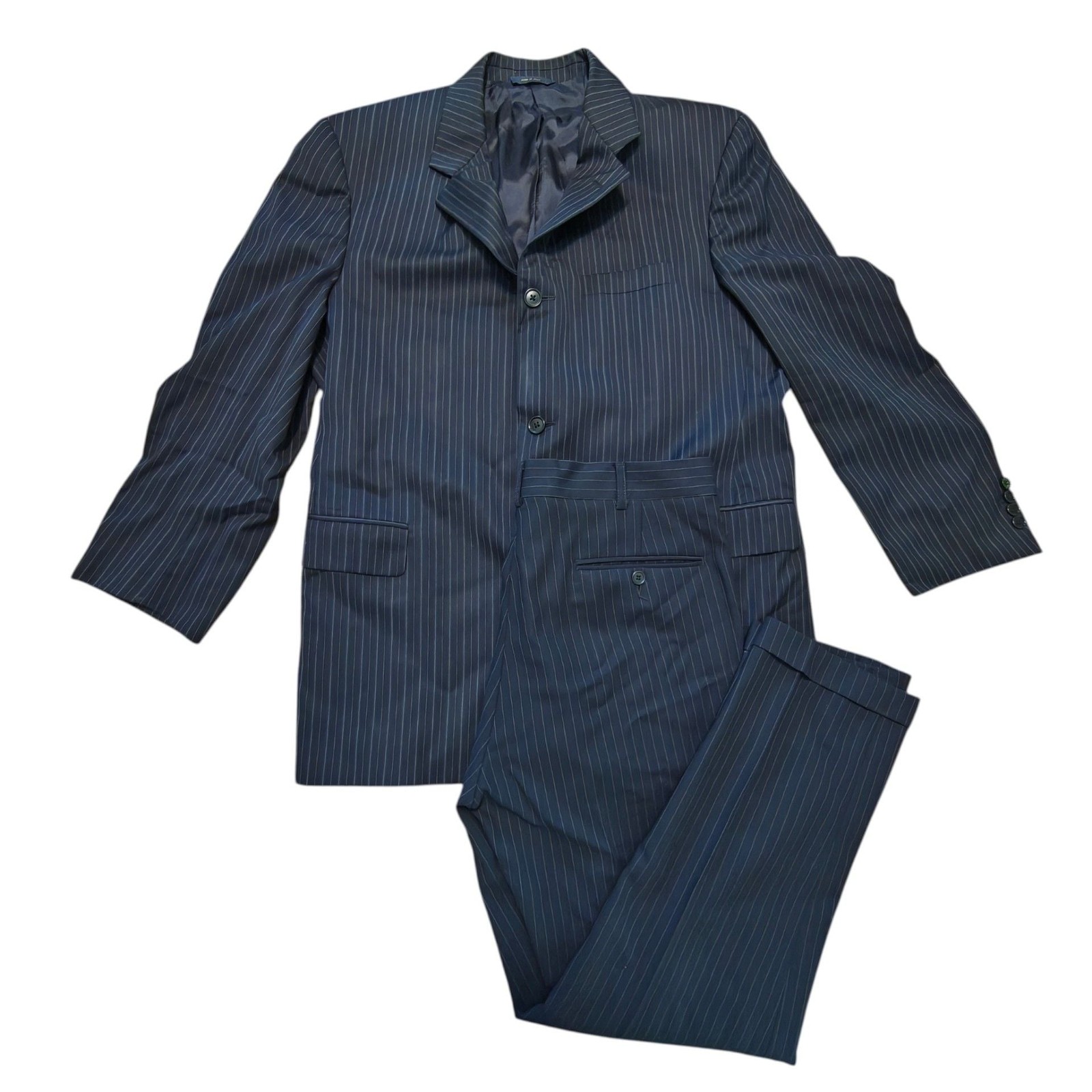 Brooks Brothers 1818 Madison Suit Jacket 42R & DKNY Pants 33 Wool Pinstripe Set