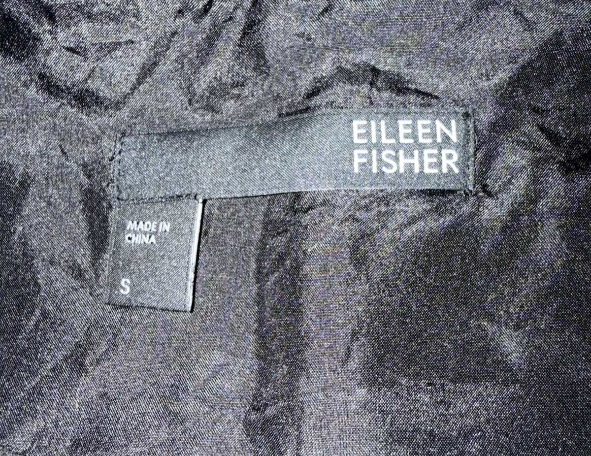 Eileen Fisher Silk Georgette Tiered Dress Minimalist Luxury Shift Small