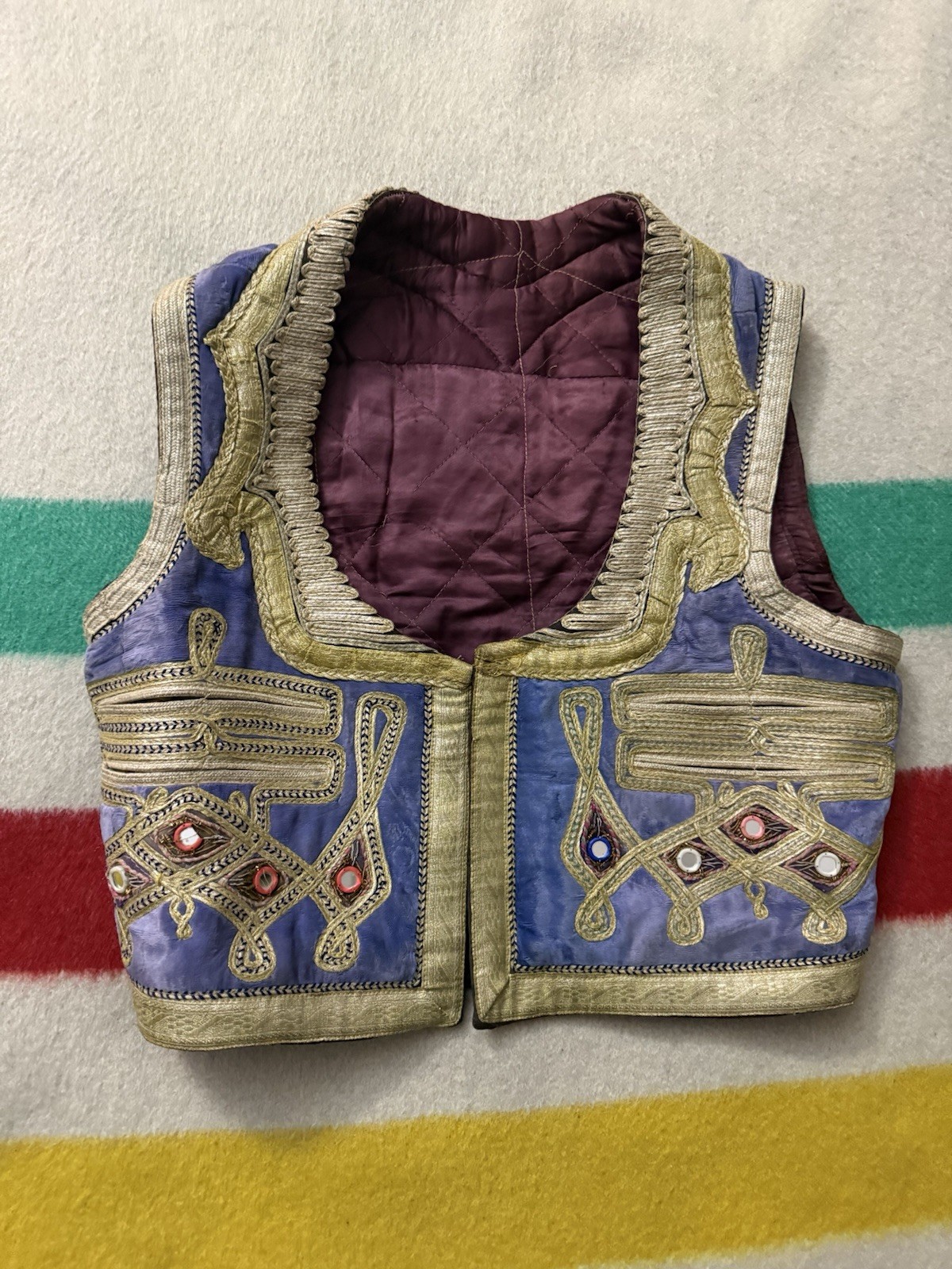 Early 1900s Antique Afghan Waistcoat Vest Extra Small Jim Morrison Jimi Hendrix
