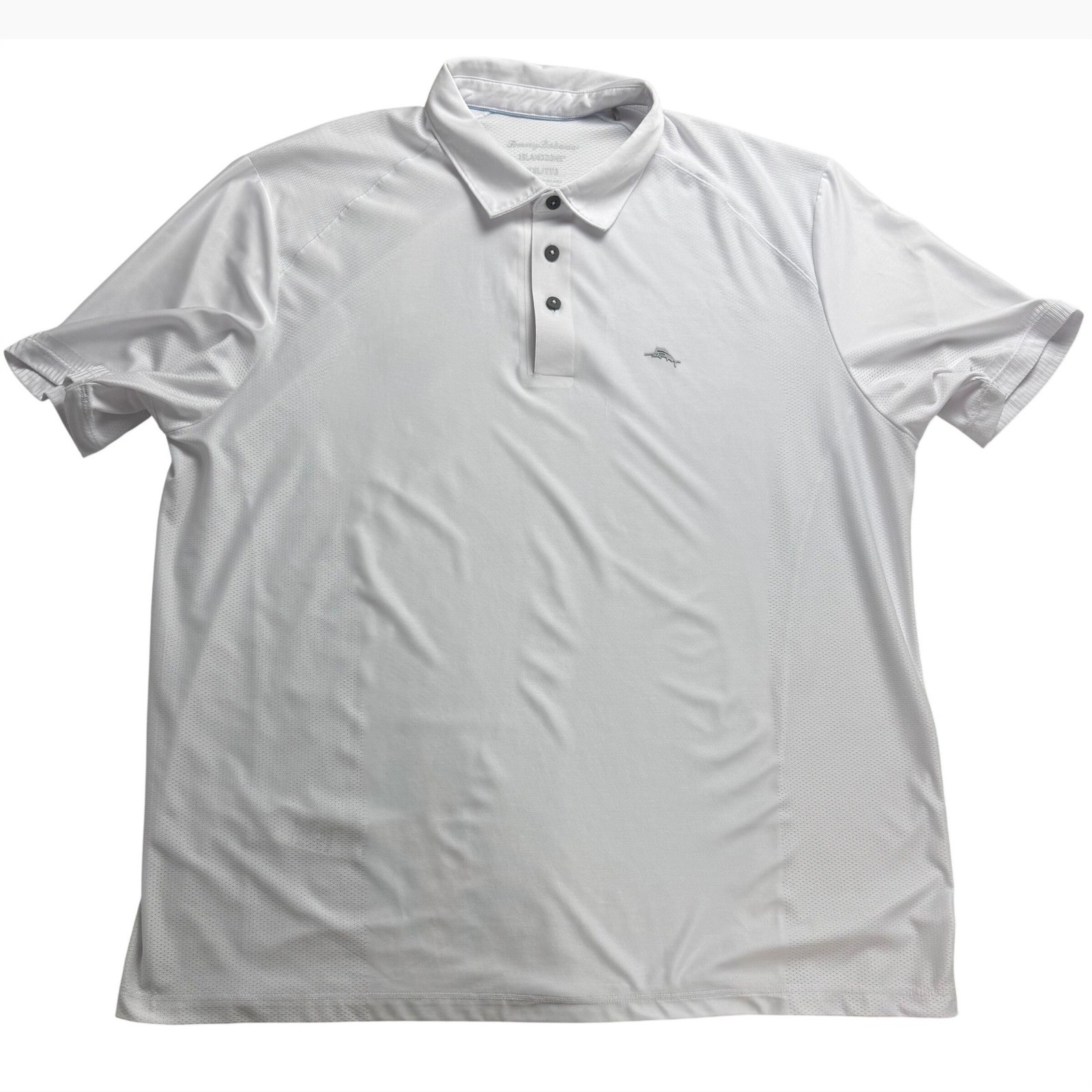 Tommy Bahama IslandZone Mens XXL White Polo Shirt Recycled Polyester