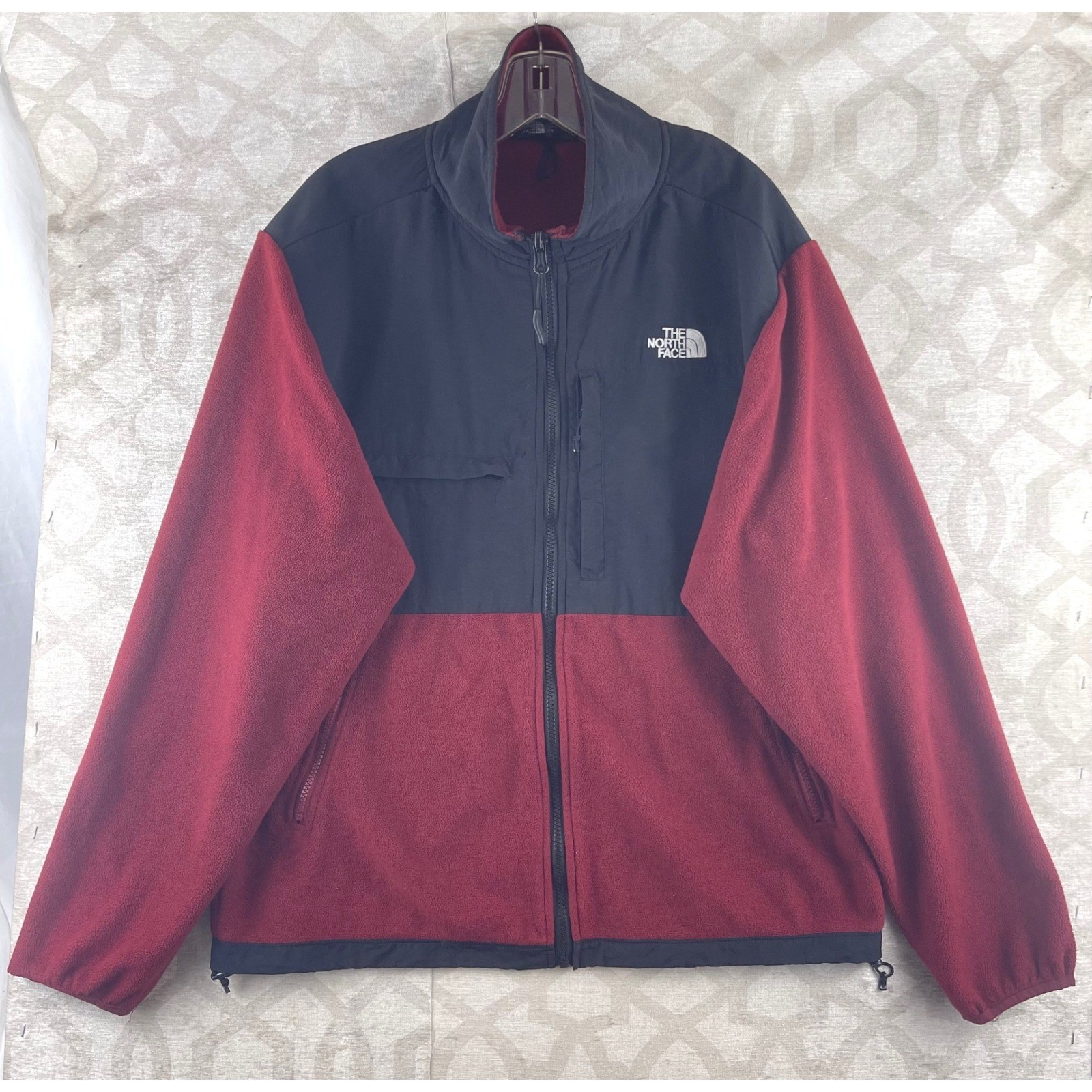 The North Face Denali Fleece Jacket Mens Medium Red Black Full Zip RN 131349