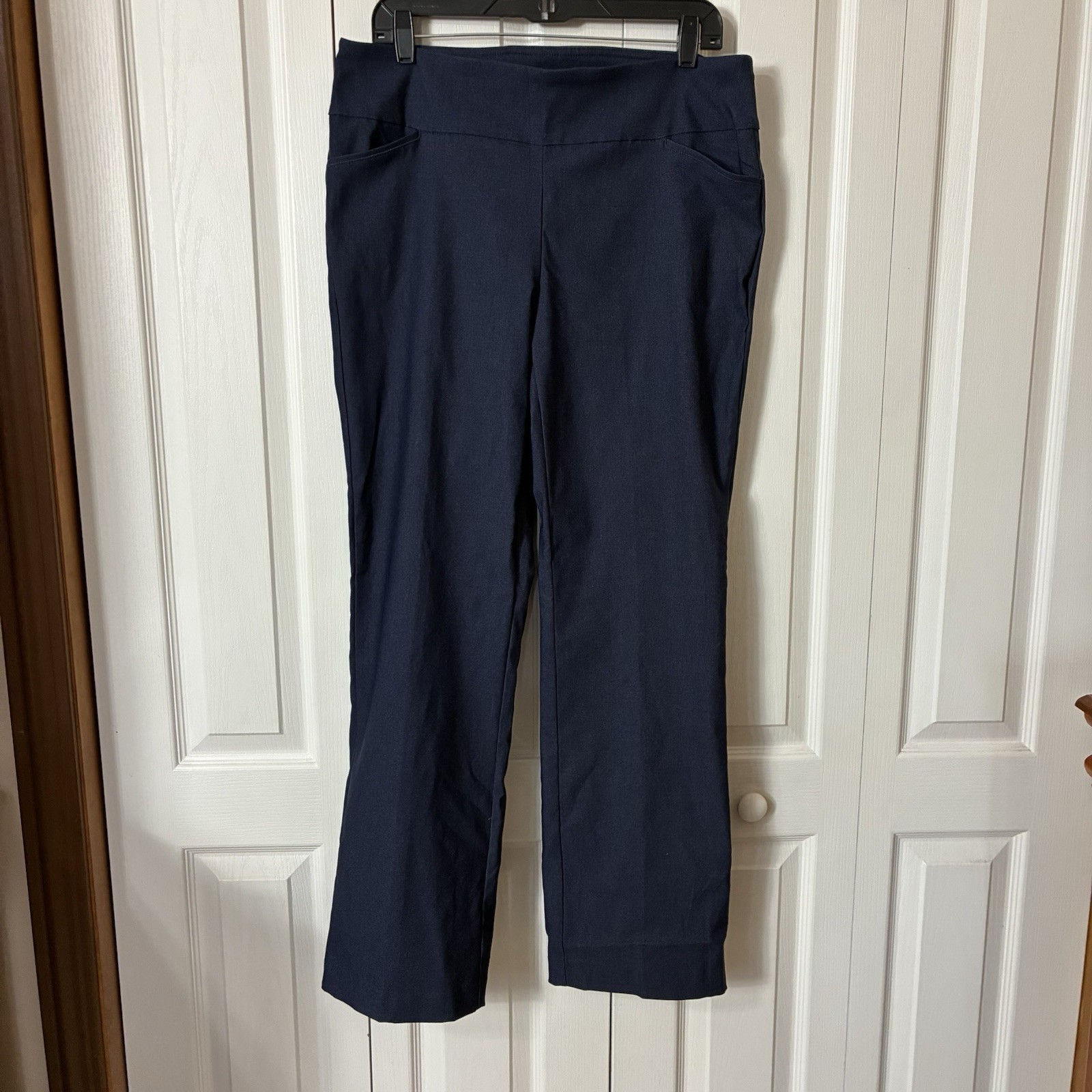 Counterparts Pants Womens Sz L Navy Super Stretch Mid Rise Boot Cut Comfy Pant