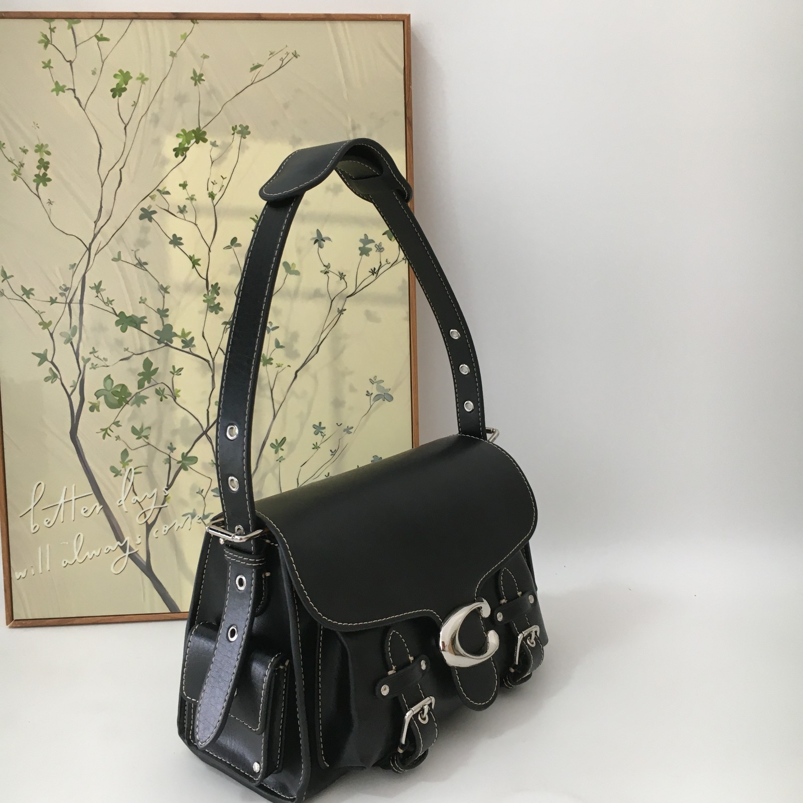 Coach Western Tabby CT721 H 6.5 in × W 4.25 in × D 10.25 in Black