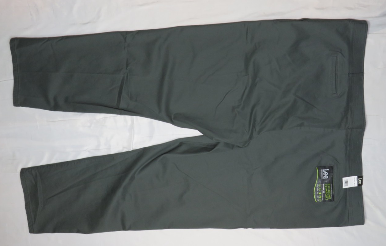 LEE PANT 58×34 CHARCOAL KHAKI EXTREME COMFORT STRAIGHT PERFORMANCE STRETCH NWT