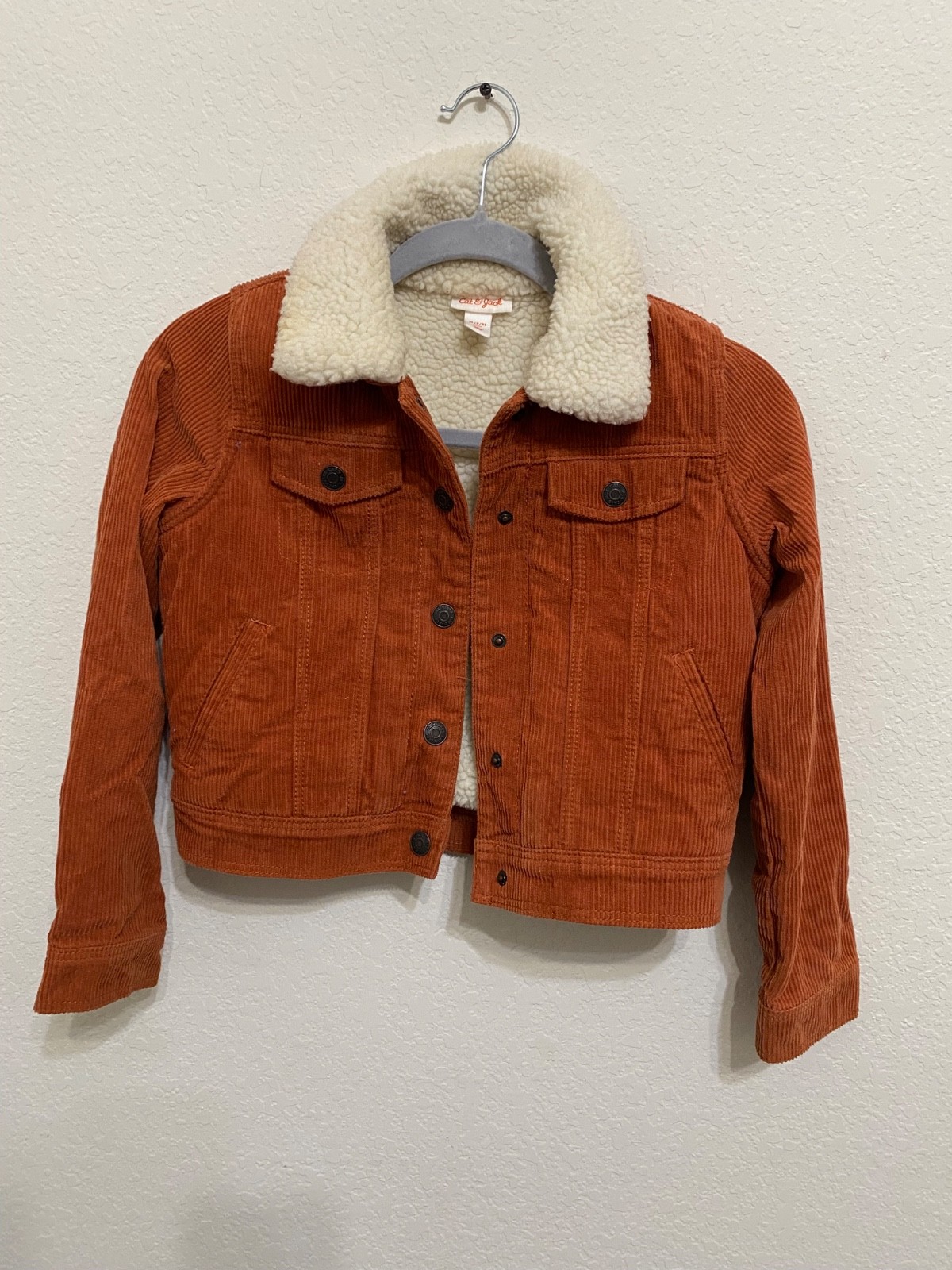 Cat & Jack Corduroy Wool Button Up Jacket Size M 7-8