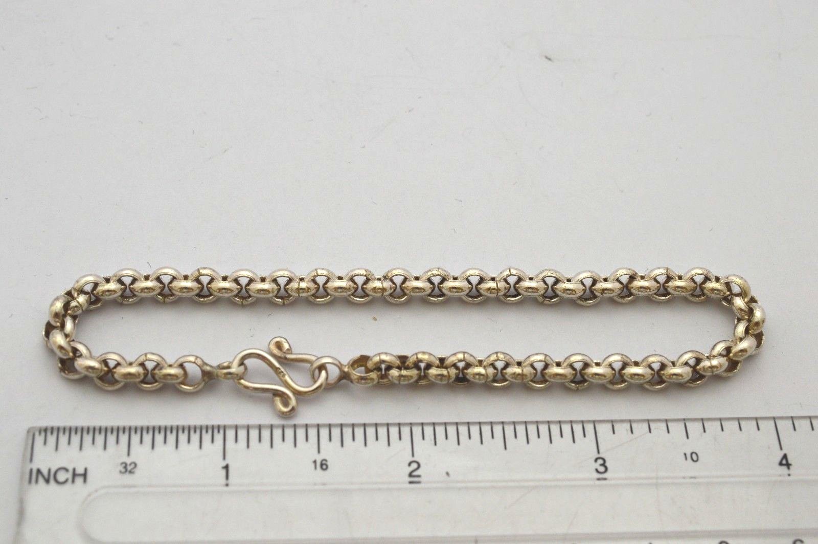 Solid 925 Sterling Silver Rolo Link Chain Bracelets. 12/13g, 21/22cm, 7.8./8.3″