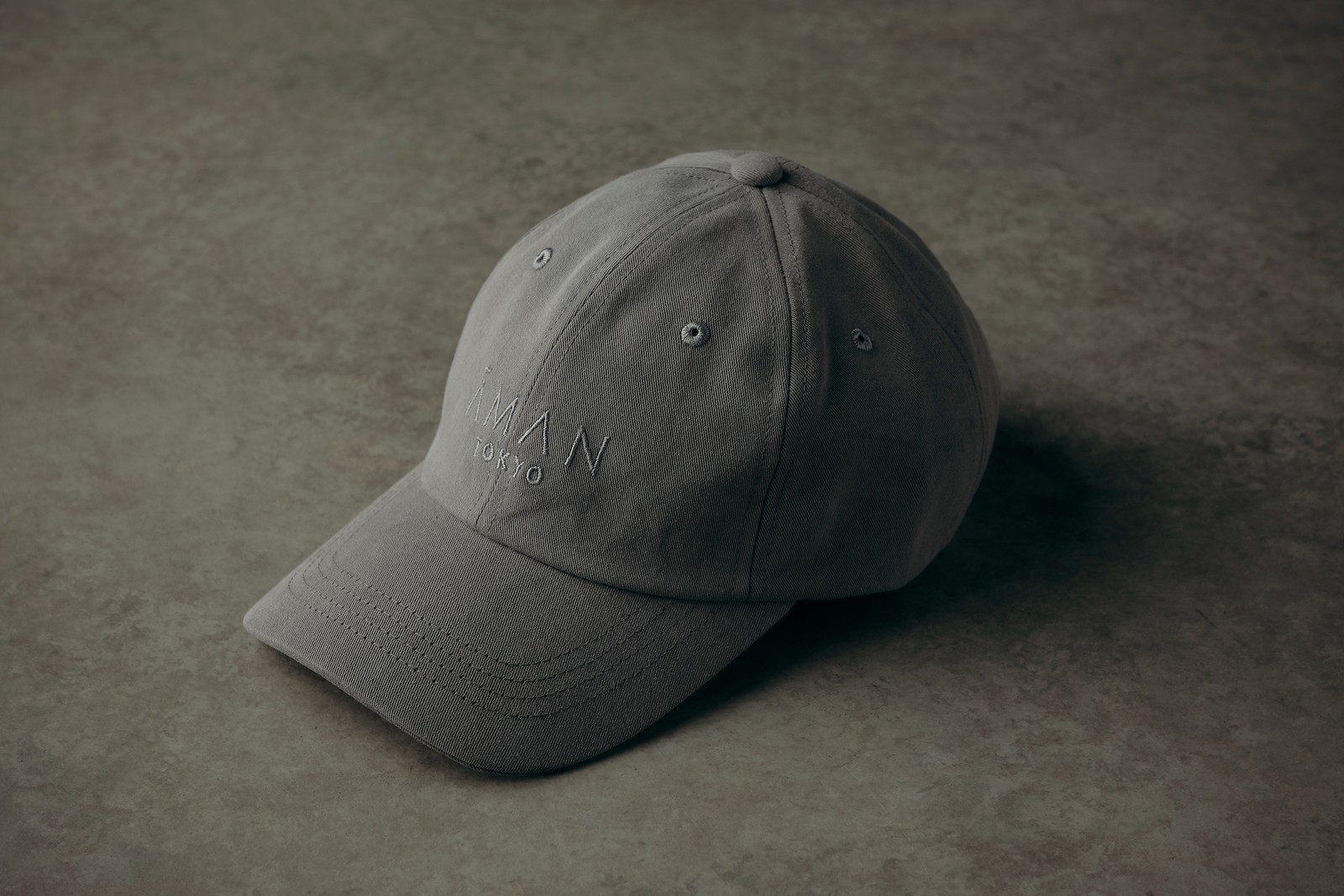 AMAN TOKYO Original Logo Baseball Cap Gray Color Free Size Cotton From Japan