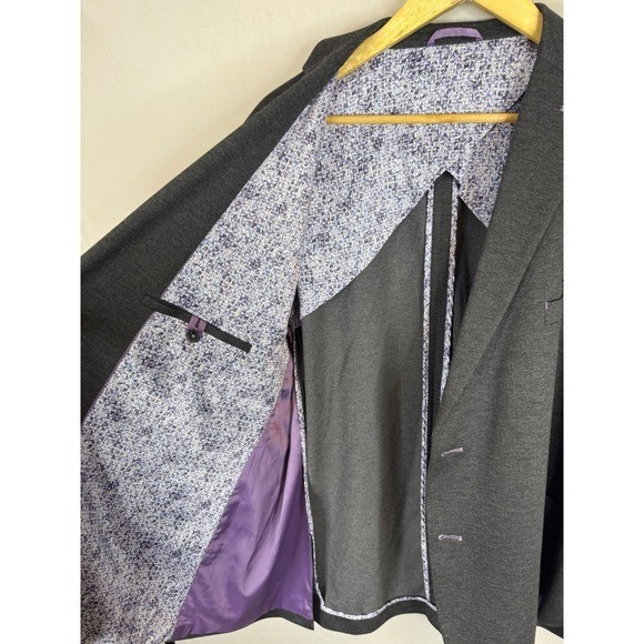 Jermyn & Bond Mens Modern Fit Knit Blazer Charcoal Grey Sport Coat XXL Regular