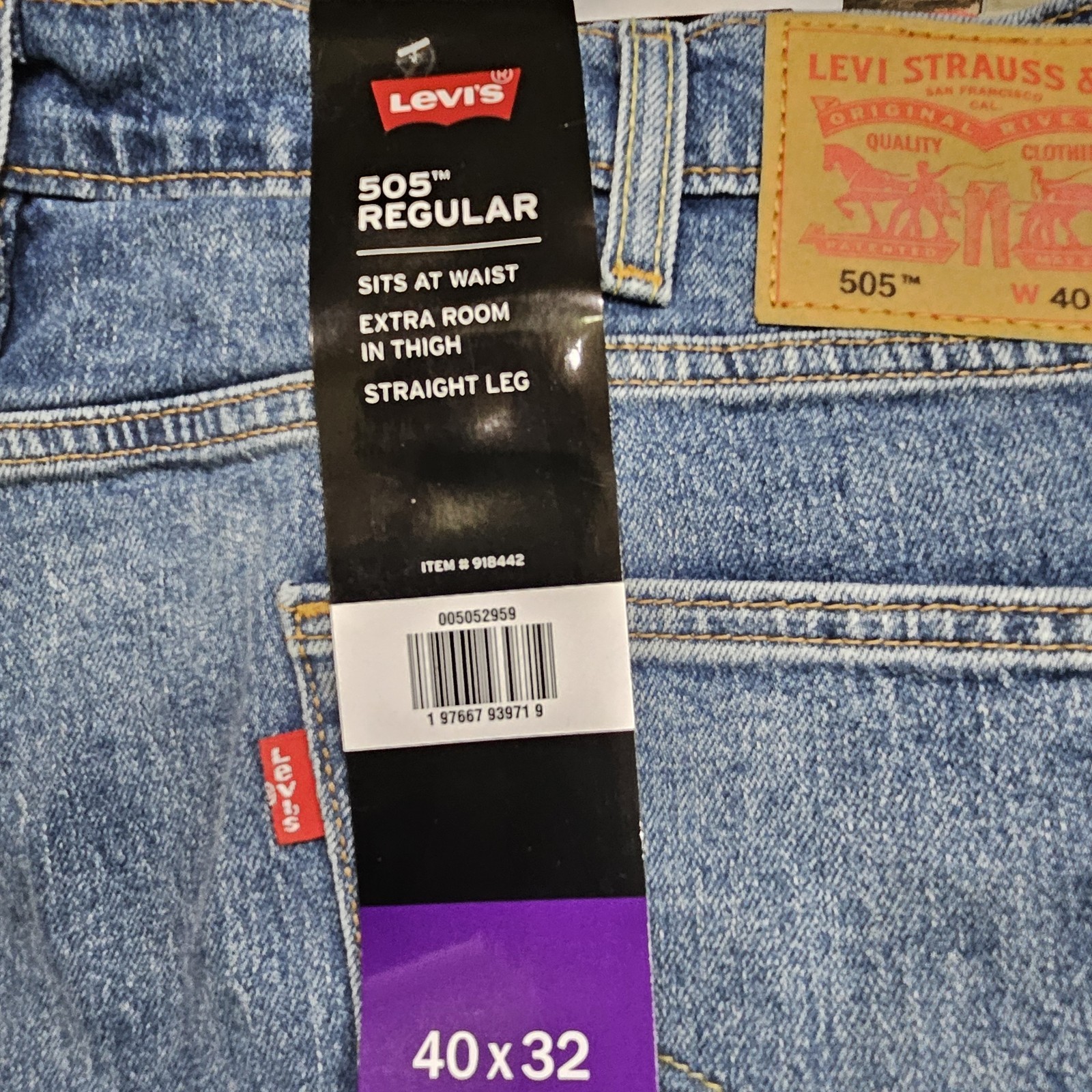 Levi’s Men’s 505 Regular Fit Straight Leg Jeans
