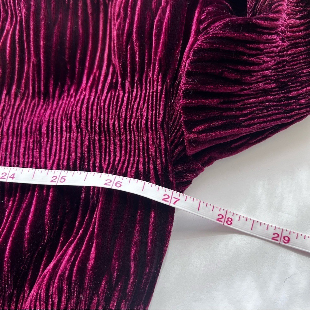 Cupio Burgundy Textured Velvety Velour XL Button-Up Shirt XL