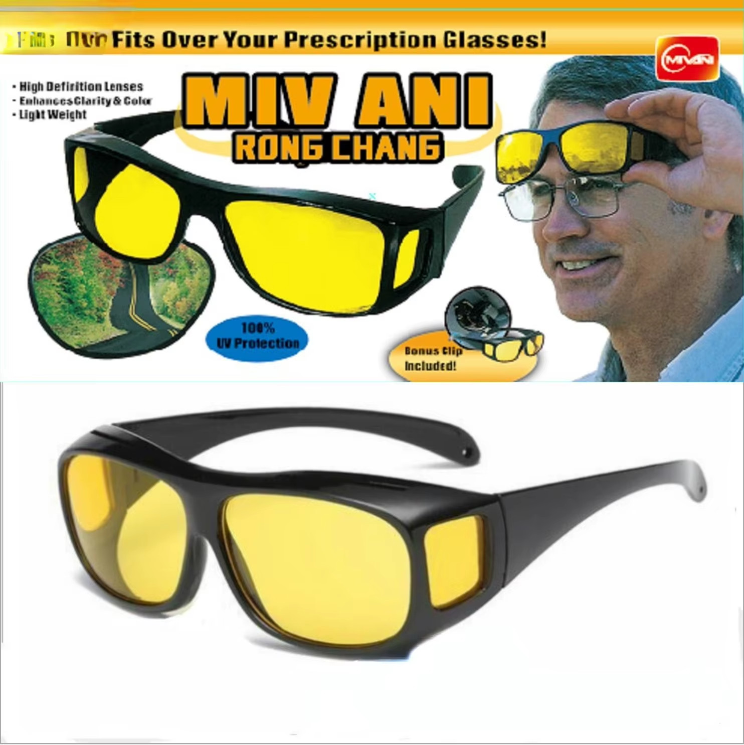 New Medium Large FIT OVER Sunglasses Cover Prescription RX Eye Glasses Men Women
