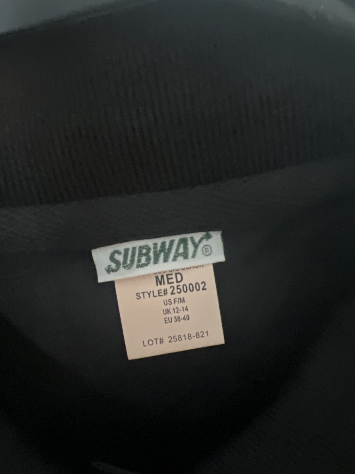 SUBWAY uniform Female Size Medium Black Short Sleeve Polos – Authentic Subway!