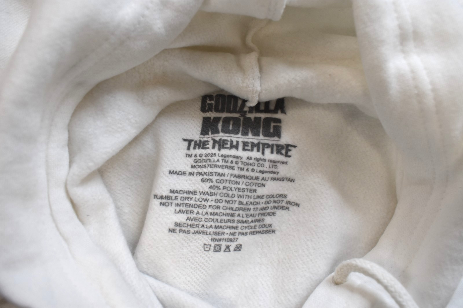 Godzilla vs Kong The New Empire Mens Kings Will Rule White Hoodie New 2XL