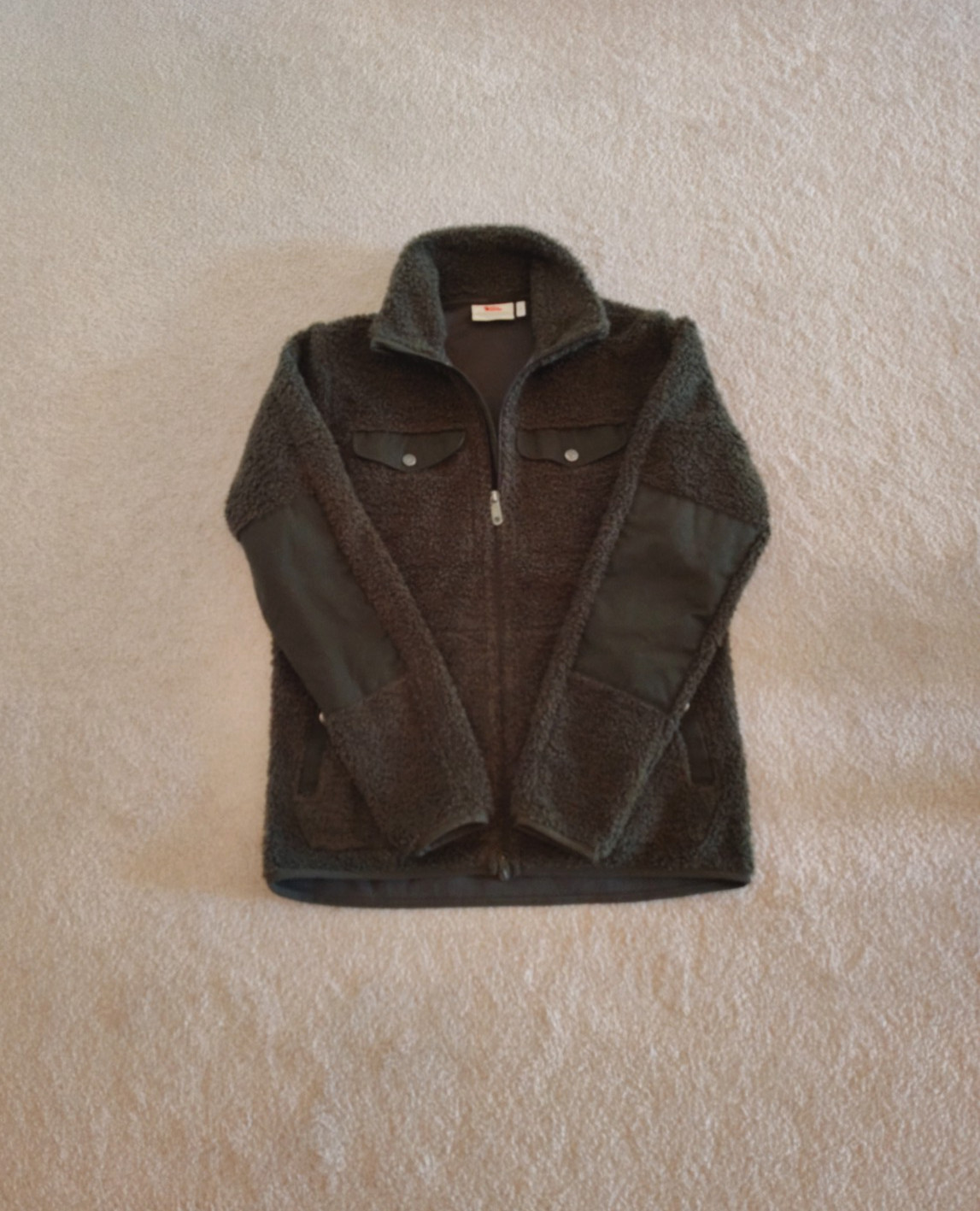 Fjallraven Greenland Pile Fleece Jacket Full Zip Green Mens Size Small