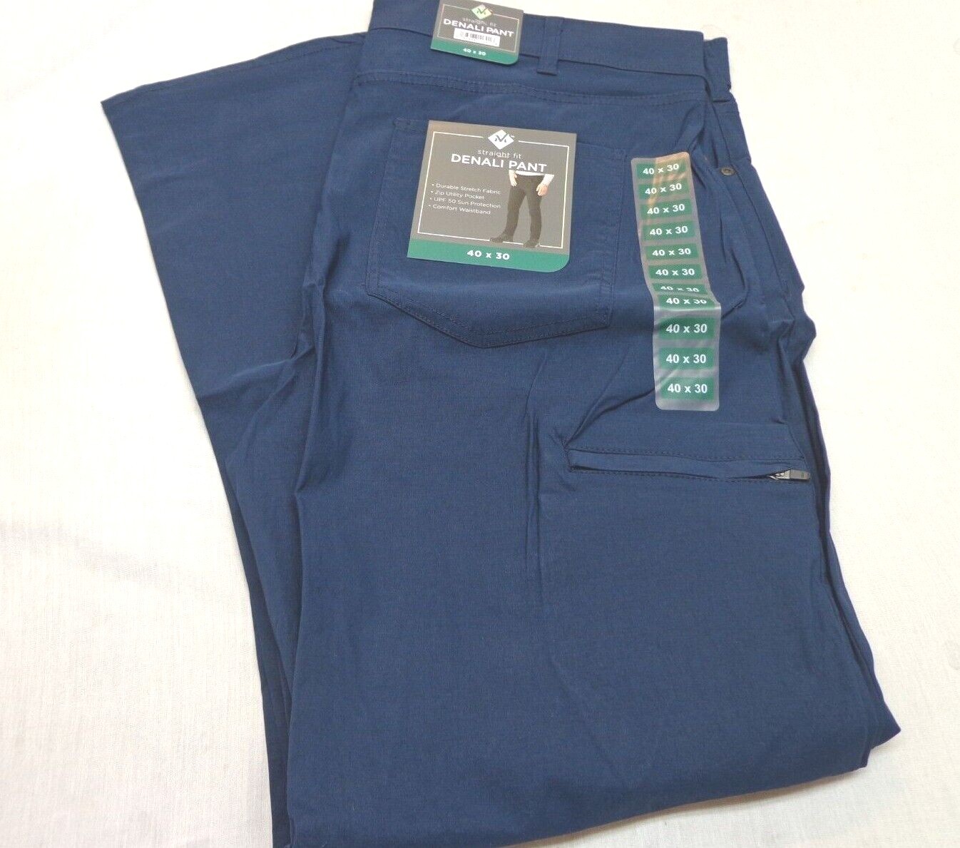 DENALI Blue Cove UPF 50 Travel Pants Stretch NWT 40/30 Straight Fit NEW