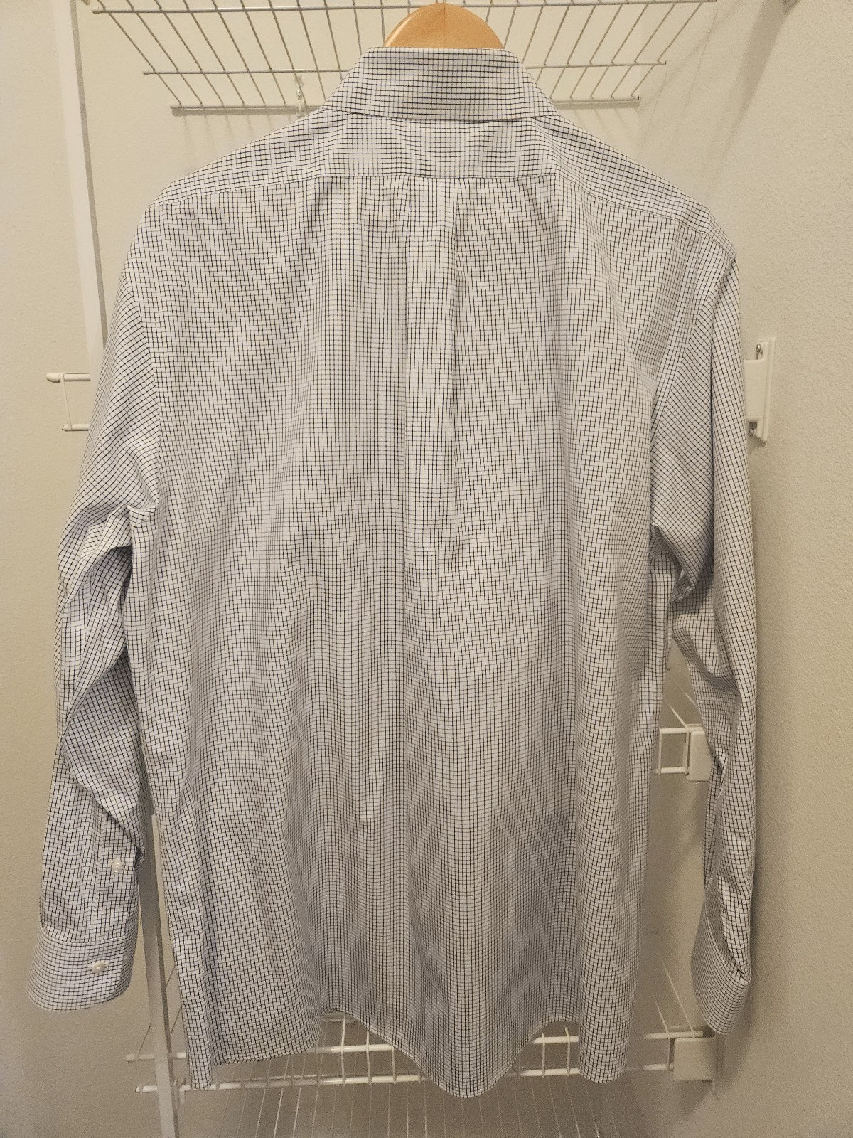 Brooks Brothers 1818 Regent Non-Iron Cotton Dress Shirt 17.5 Check Button Down
