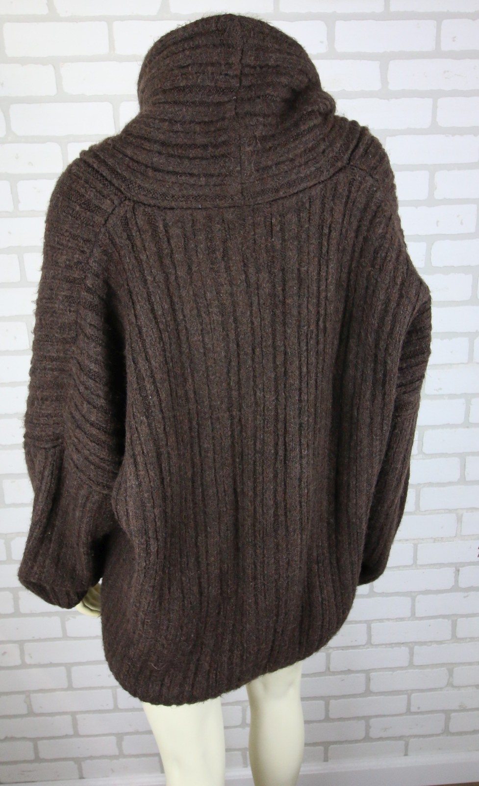 Source Unknown Becca Oversized High Roll Knit Pullover Womens OS Brown $240
