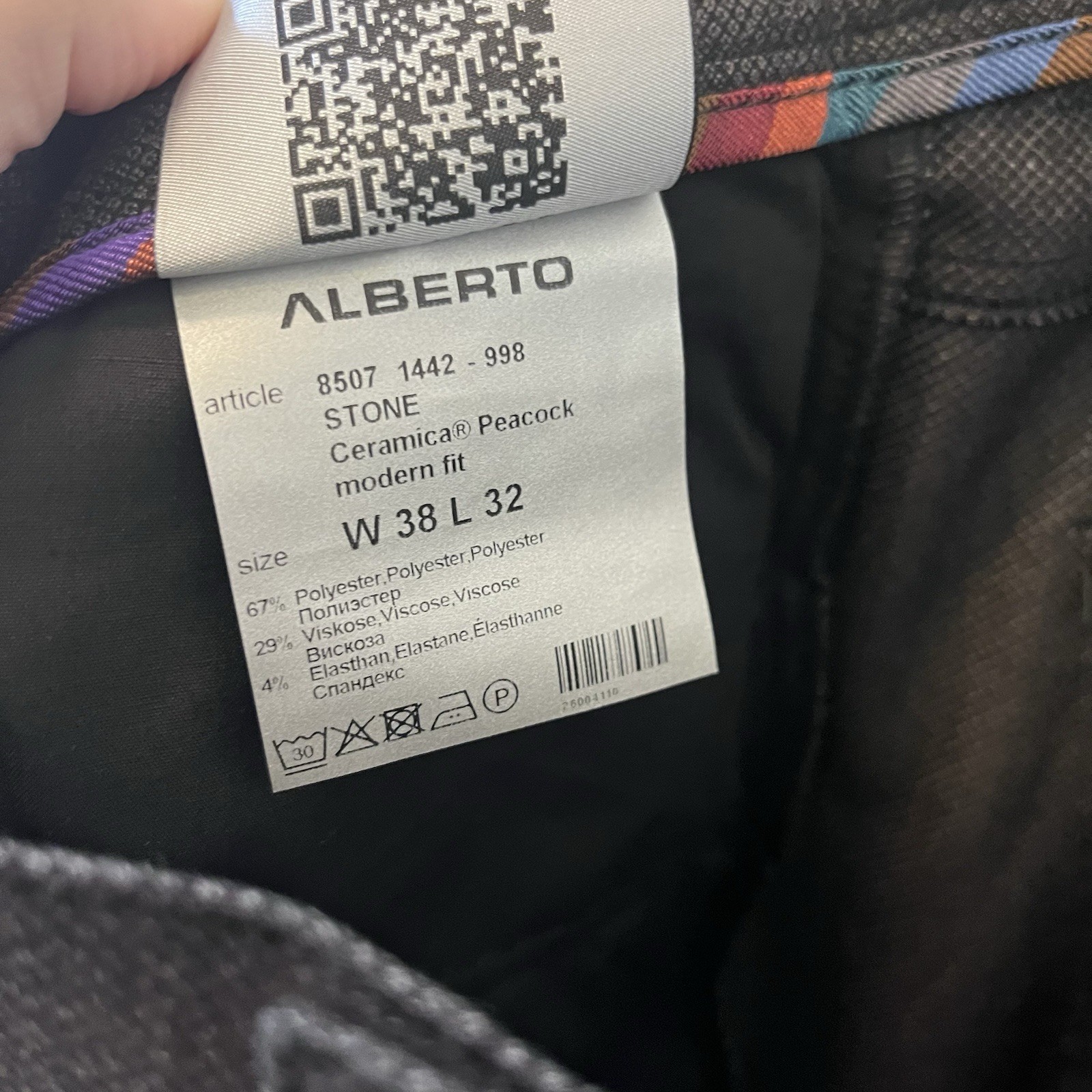 Alberto Stone Ceramica Peacock Modern Fit 5-Pocket Pants Lot of 2 Men’s 38 x 29