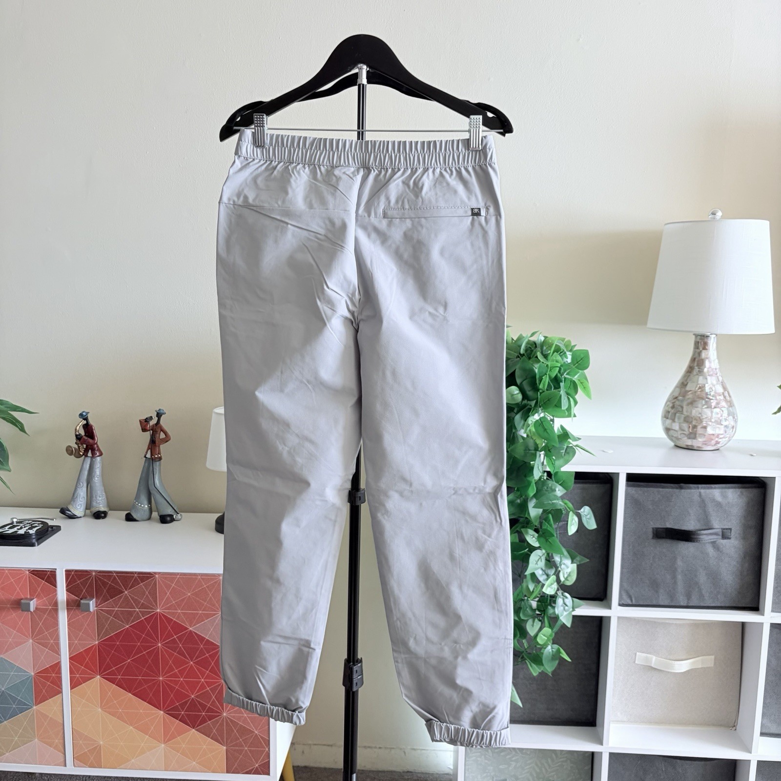 Banana Republic Women Dress Pants 30 Light Gray Tailored Button Closure