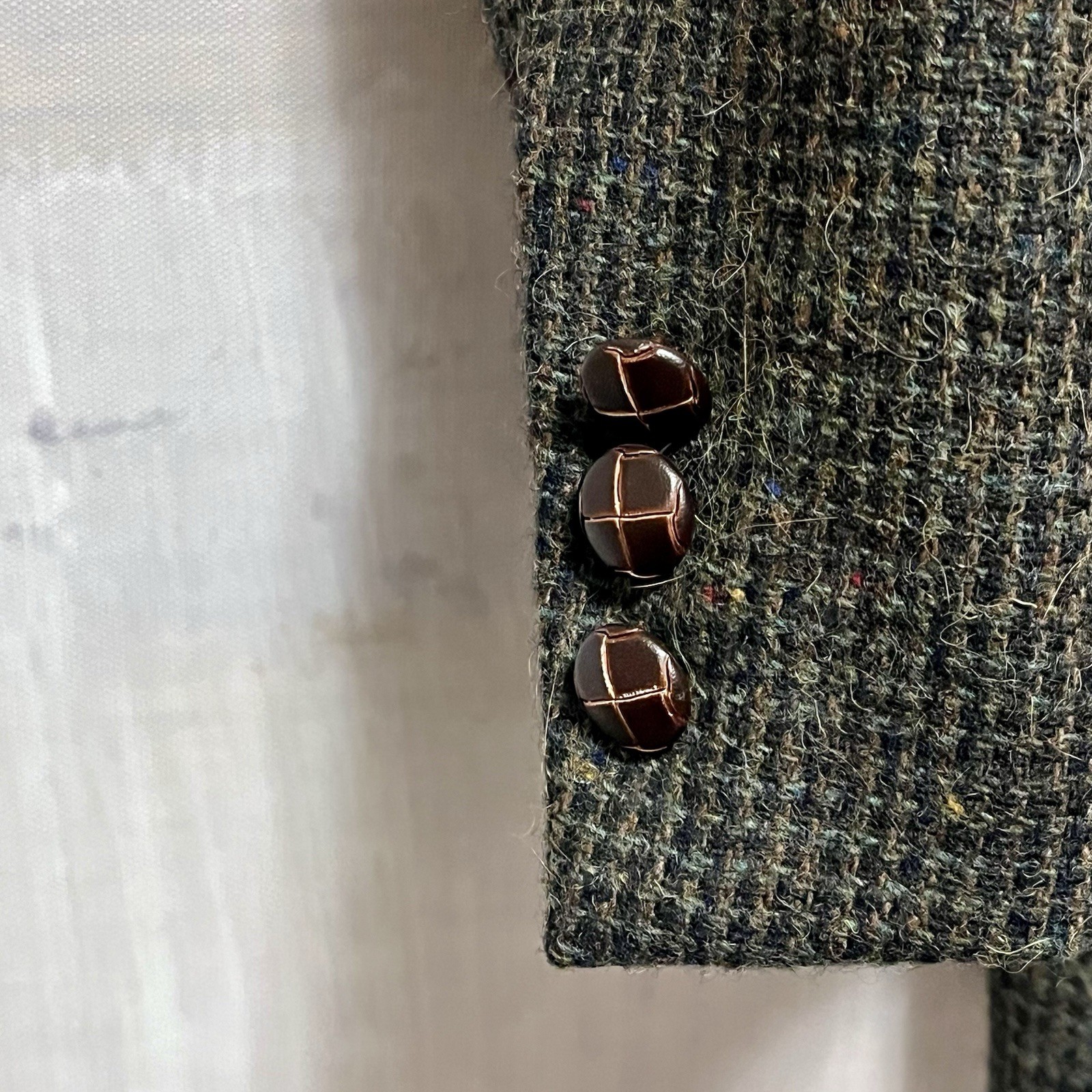 Vtg BOSTON TRADERS Men 44R Tweed Sportcoat Wool Blazer Birdseye Fleck Multicolor