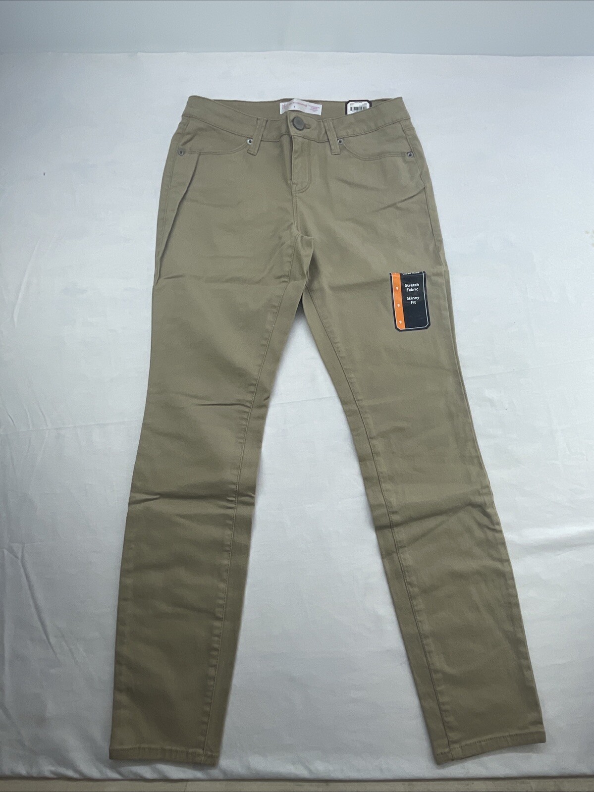 No Boundaries NoBo Juniors Skinny Low Rise Khaki Twill Stretch Jeans Size 9 New