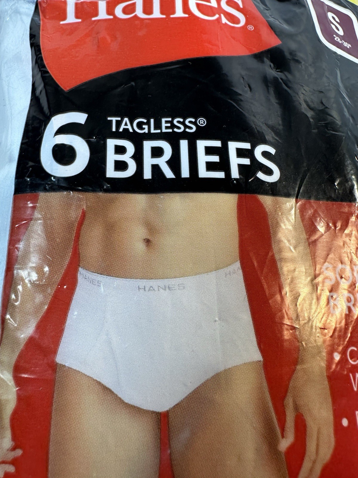 Hanes Tagless Briefs White 6-pack Size Small 28-30” Wicking Cool Comfort Fabric