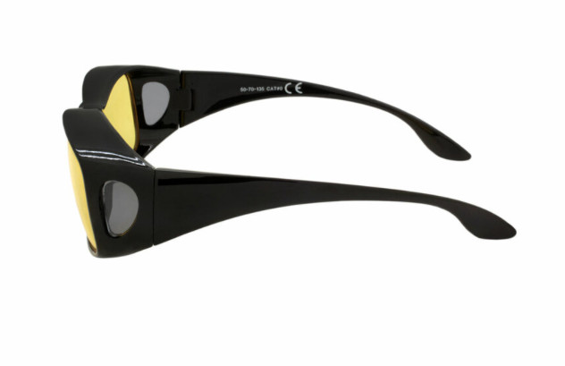 Black Polycarbonate UV400 Night Driver Fitover Glasses Men Cardboard Counter Dis