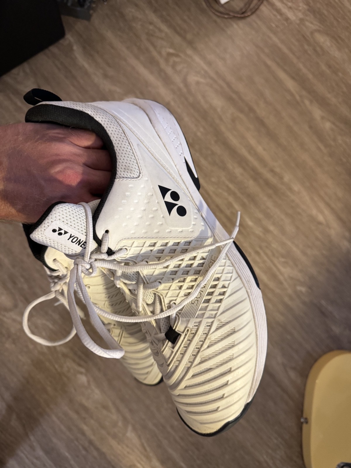 Size 13 Wide 4E – Power Cushion Sonicage 3 Men’s Court Shoes White/Black Size 13