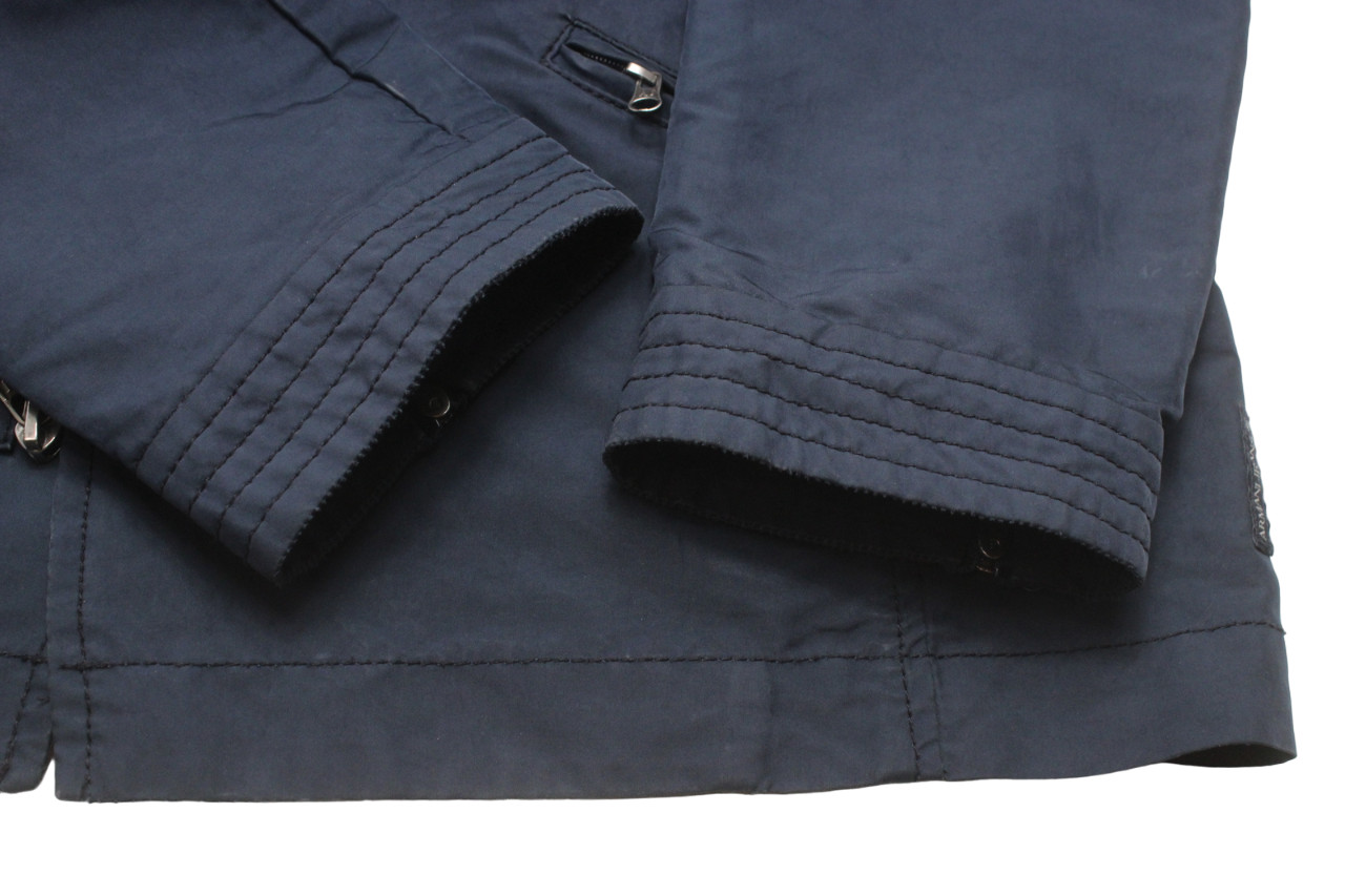 Armani Jeans Jacket Mens Eu 54 Unlined Spread Collar Zip Up Dark