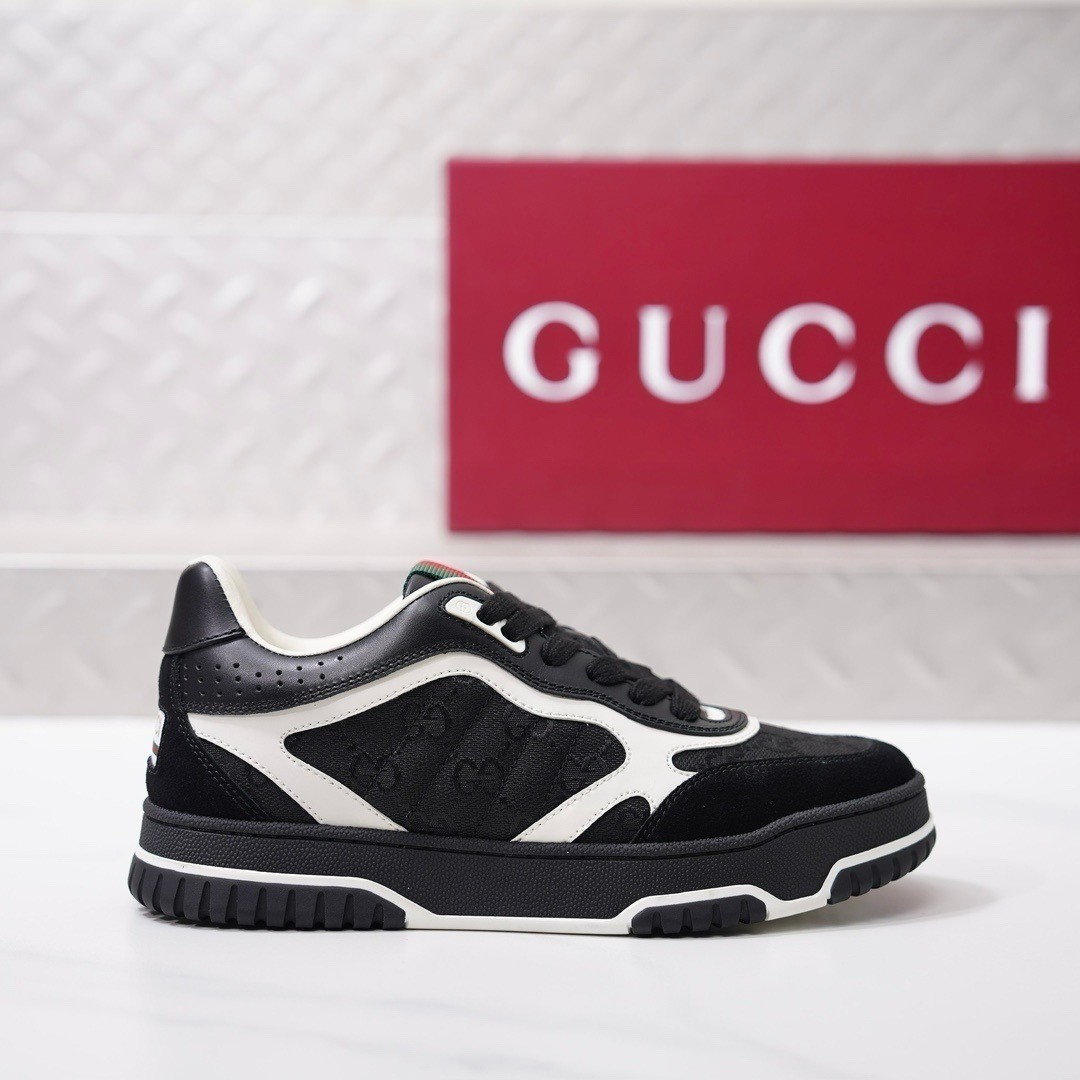 ிGUCCI RE-WEB Men’s Shoes US Size Black White