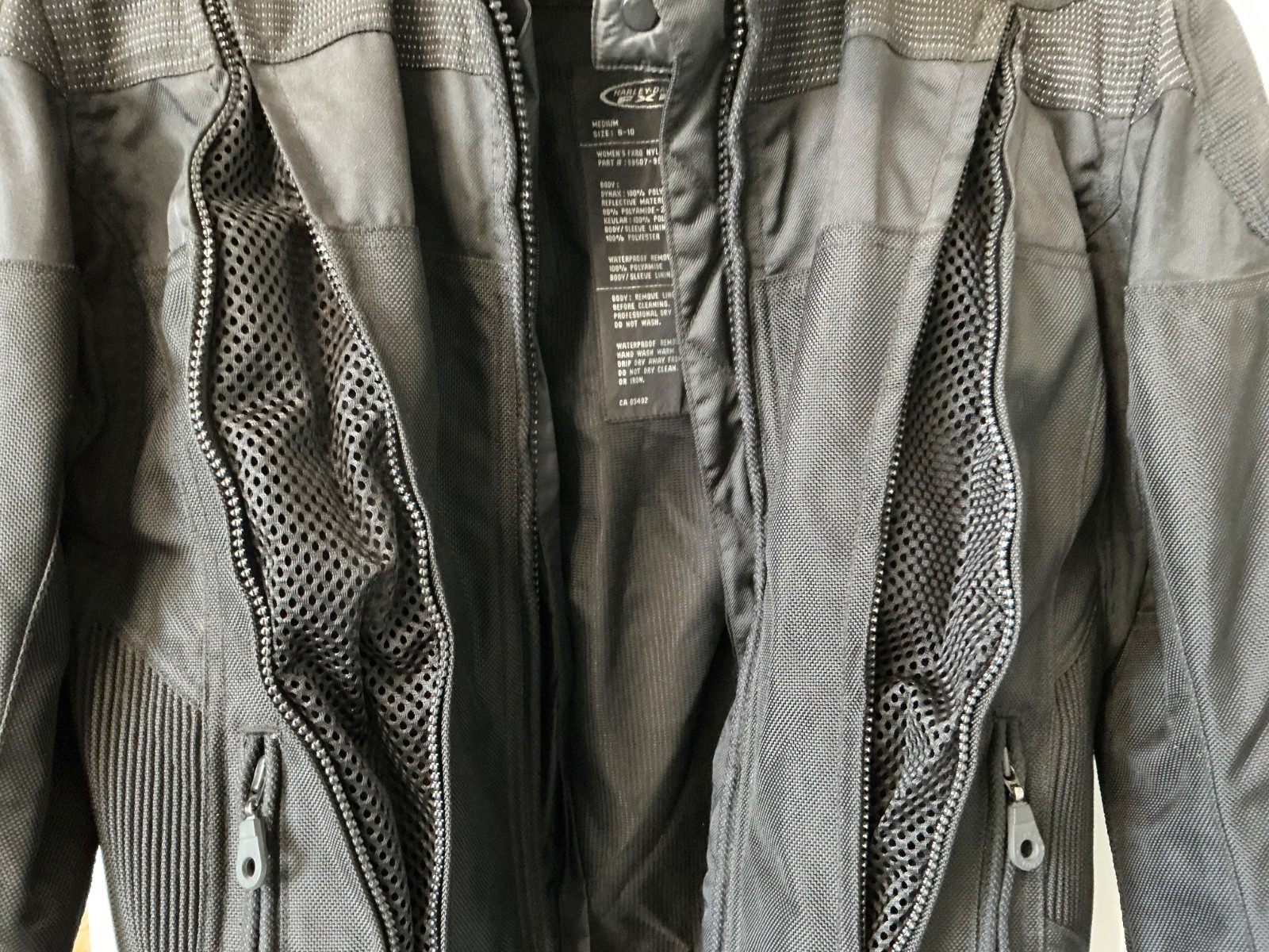 Harley Davidson Black FXRG Nylon Jacket Full Armor Motorcycle Riding woman’s Med