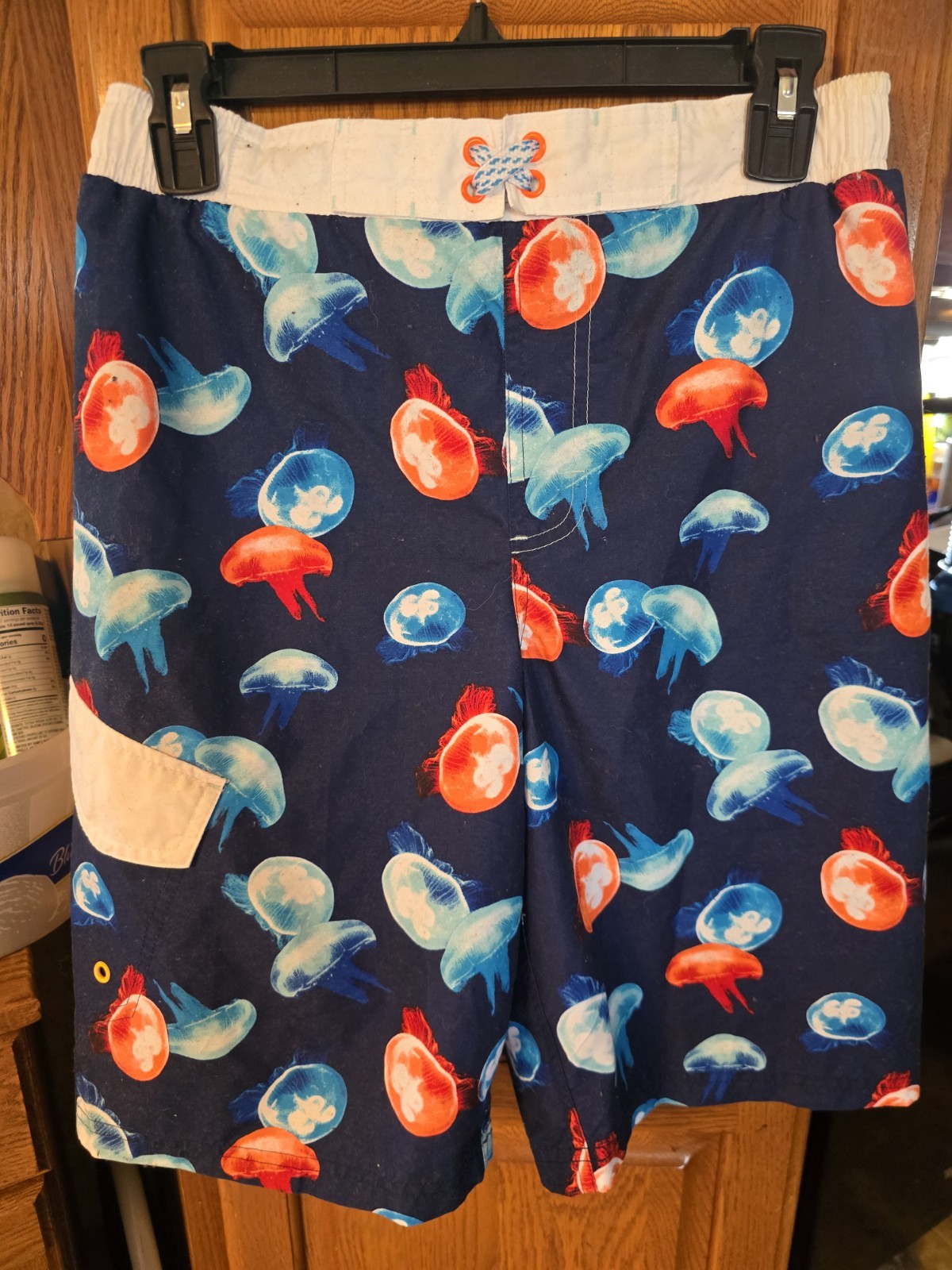 OP Ocean Pacific Boys Jellyfish Pattern Blue Sapphire XL (14-16) SWIM TRUNKS