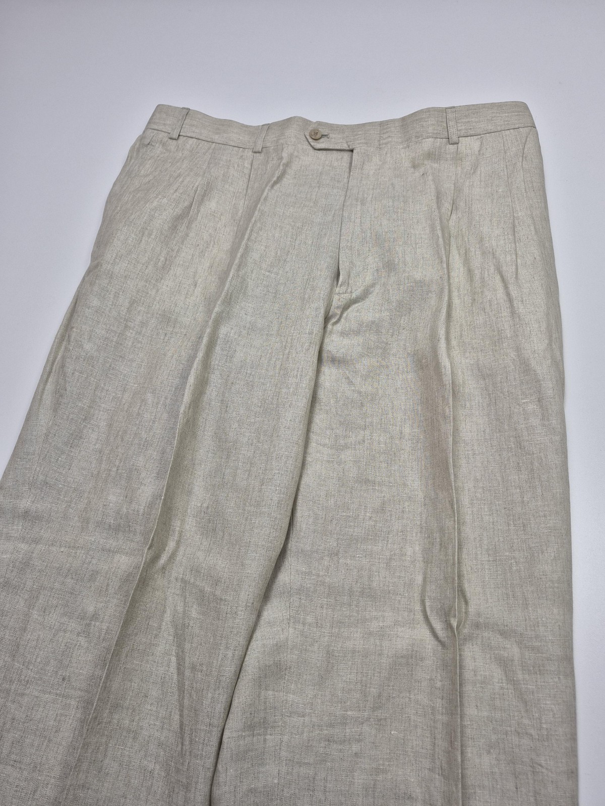 Haspel Suit Mens 44 Long Beige 100% Linen Memphis 2 Piece 38×36 Classic Fit NWT