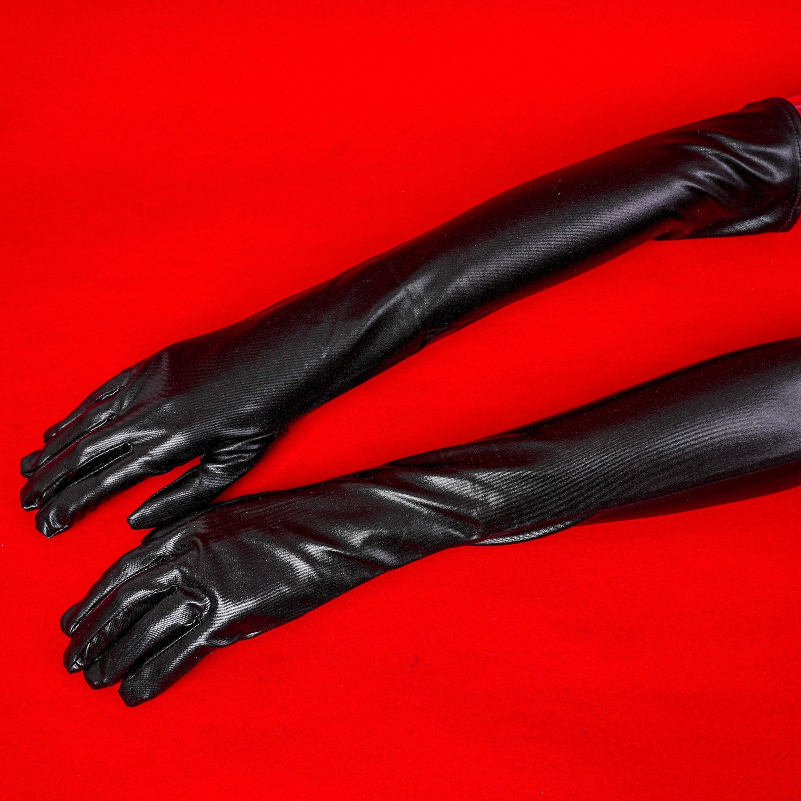 Patent Leather Wet Look Arm Length Gloves Opera Gloves Woman Roleplay Woman New