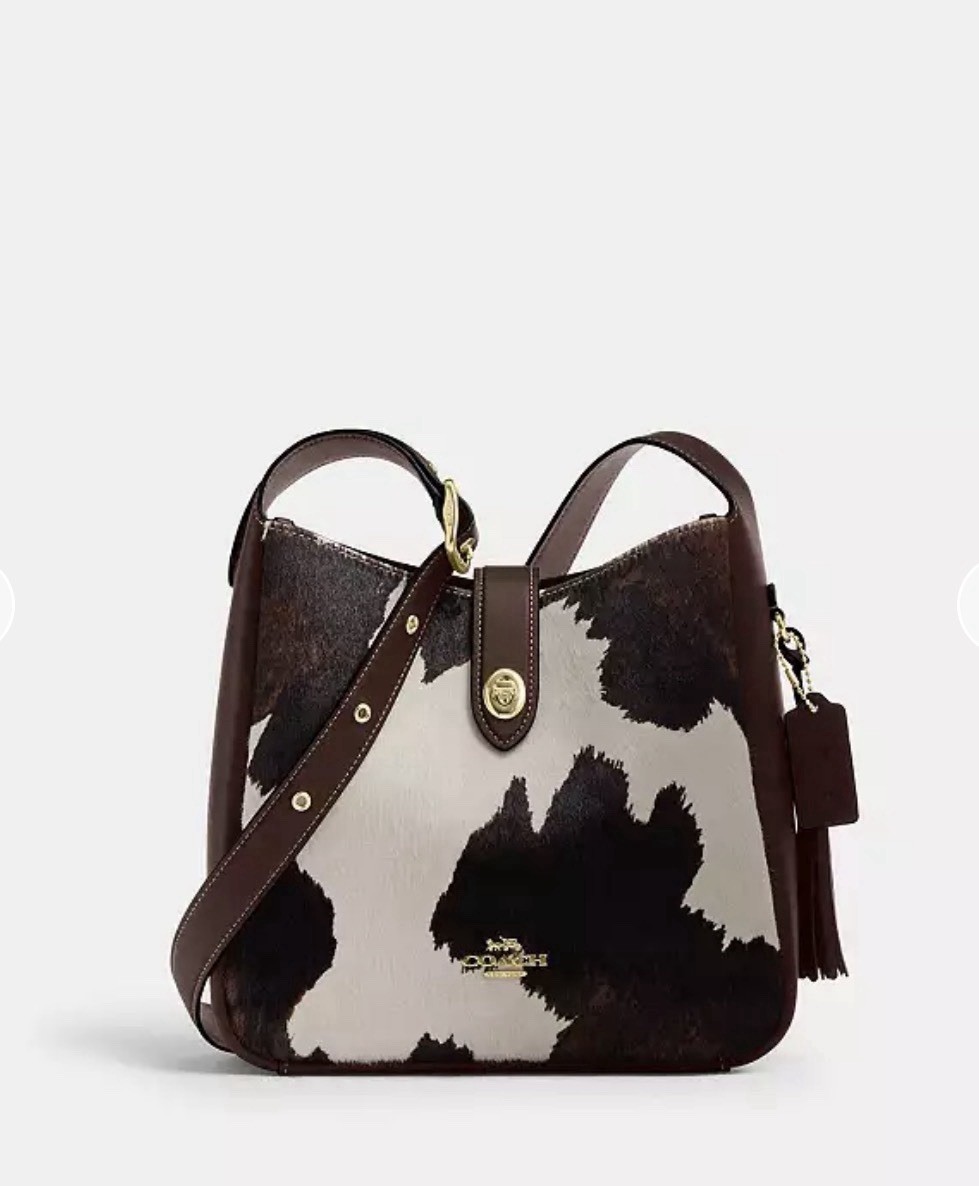 NWT Coach Hadley Convertible Crossbody Bag With Cow Print And Tassel CCC87