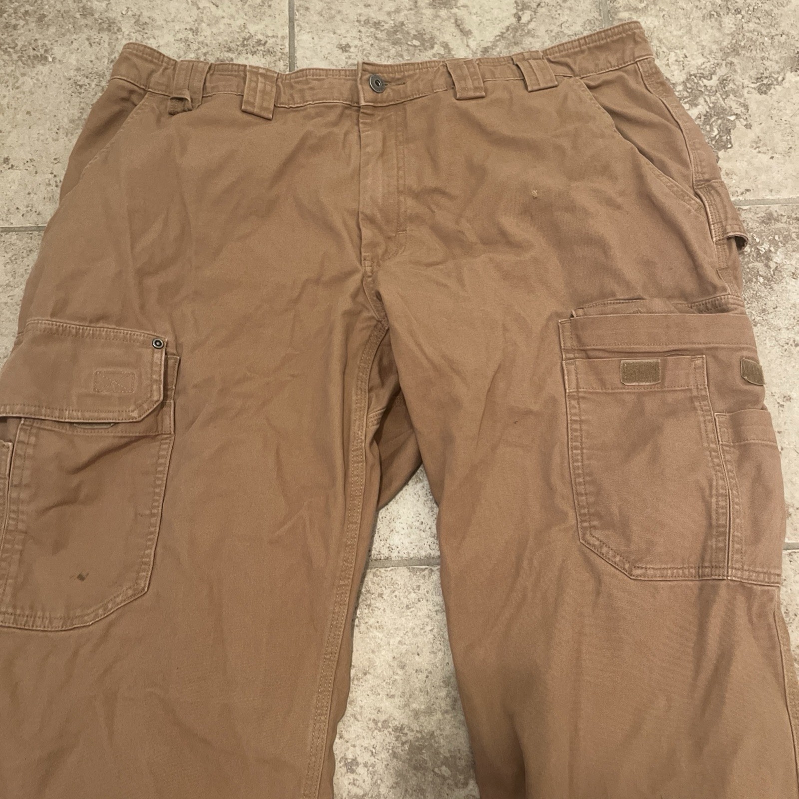 Duluth Trading Pants Flex Fire Hose Mens 37×30 Ultimate Cargo Brown Six Pocket