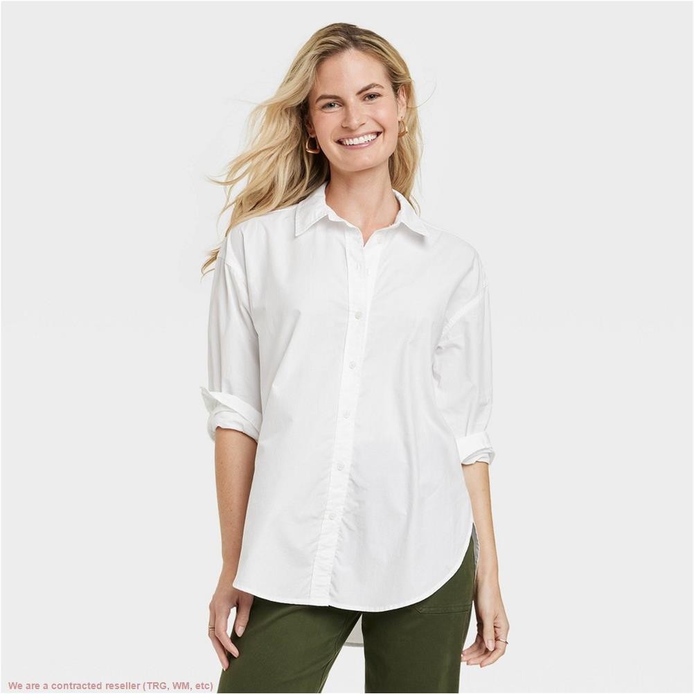 Women’s Oversized Long Sleeve Collared Button-Down Shirt – L *SEE DEAL!!!*