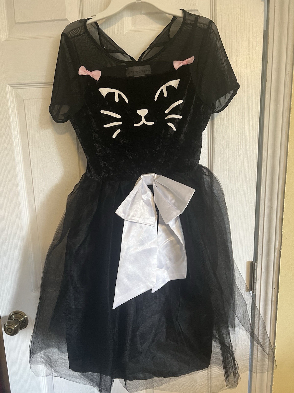 Chasing Fireflies Kid Black Kitty Cat Tulle Dress Costume sz 14 Boutique Feline