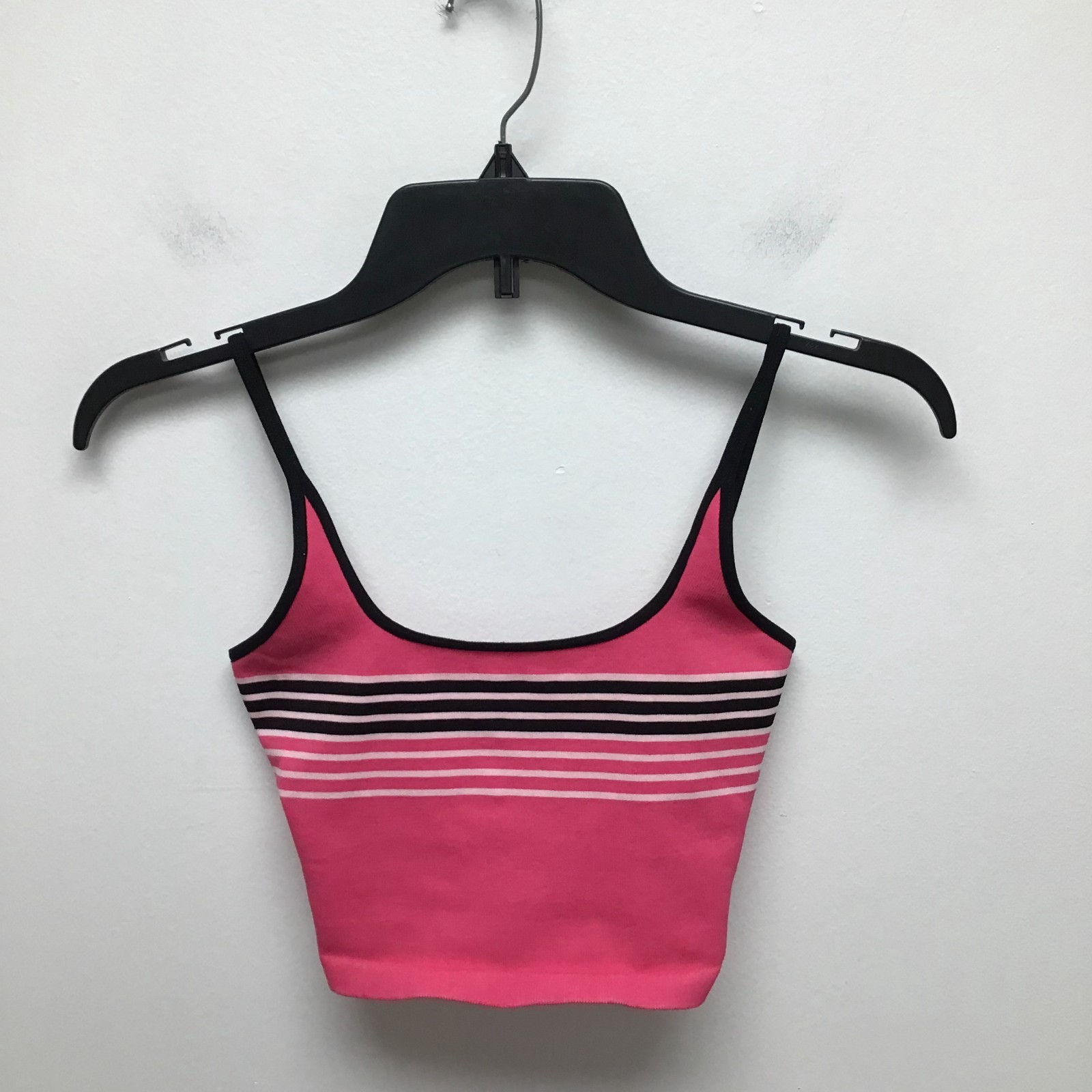 Free People Movement Striped Crop Top Brami Womens Pink Stretch Scoop Back XS S