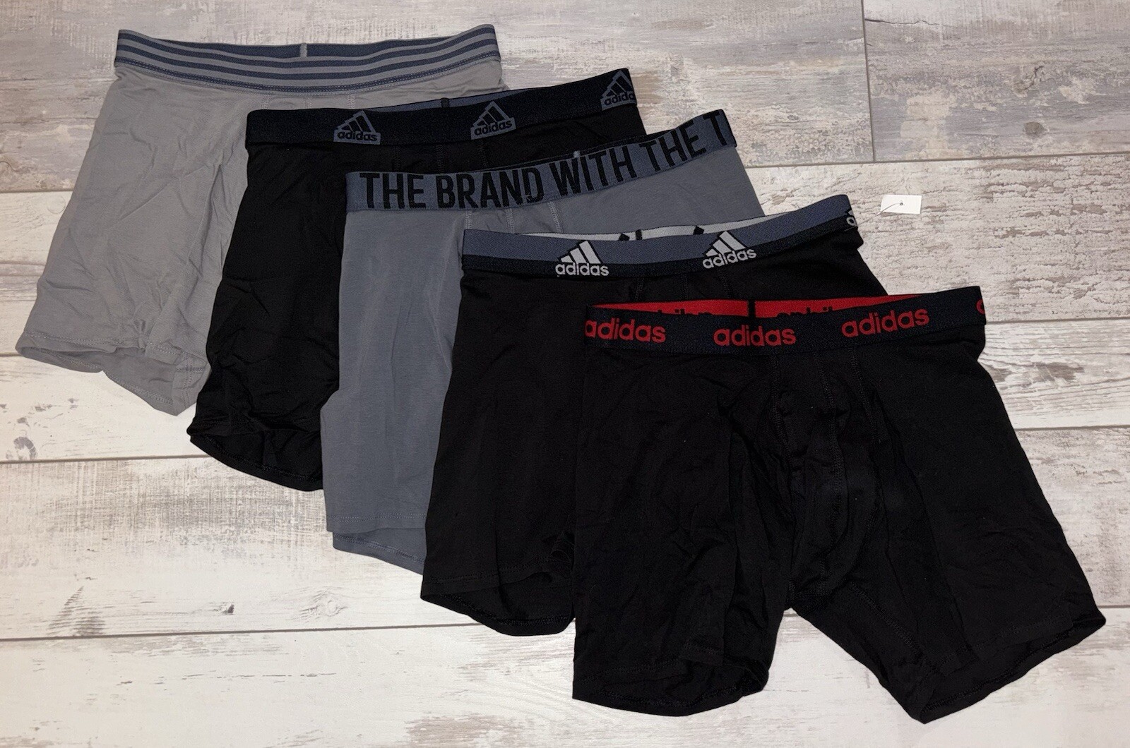 Adidas Boxer Briefs size S 28-30 – 5 Pairs – Gray/Black/Red