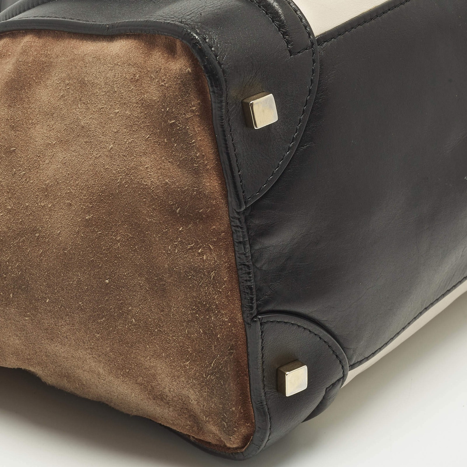 Celine Luggage Multicolor Leather and Suede Tote Bag