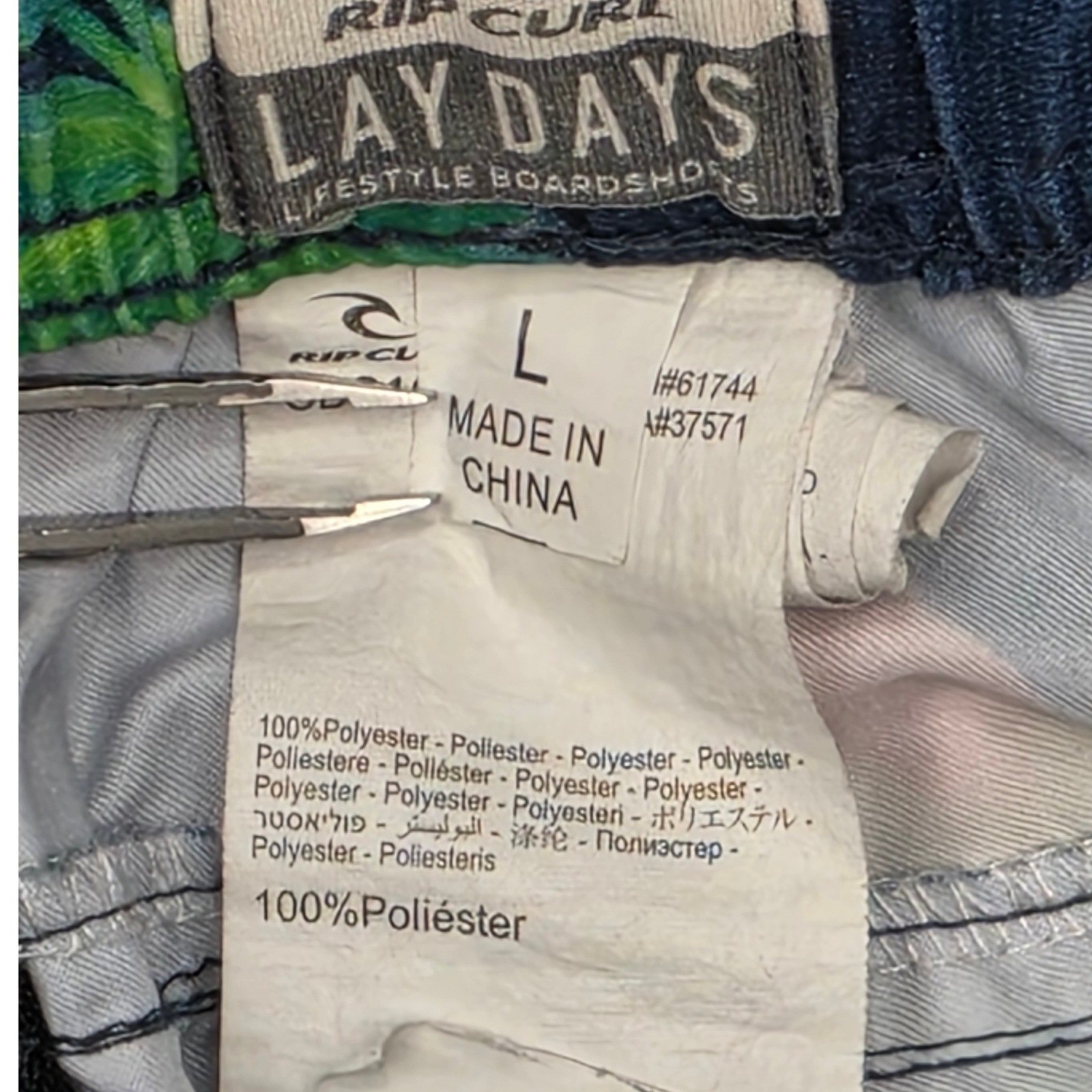 Rip Curl Lay Days Mens Navy Tropical Parrot Palm Boardshorts Size Large L