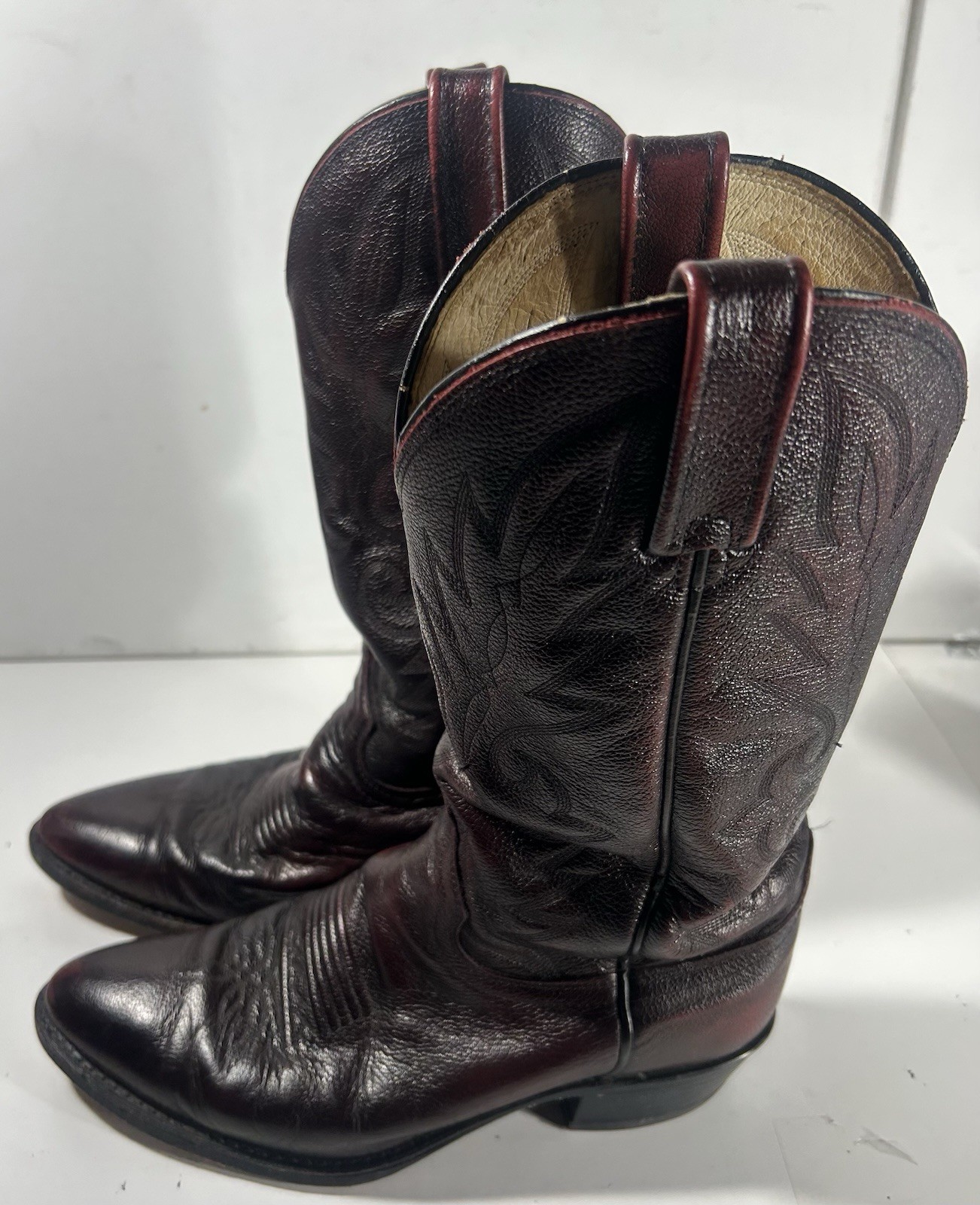 Dan Post 16773 Vintage Black Cherry Western Cowboy Boots Mens Size 8.5EW
