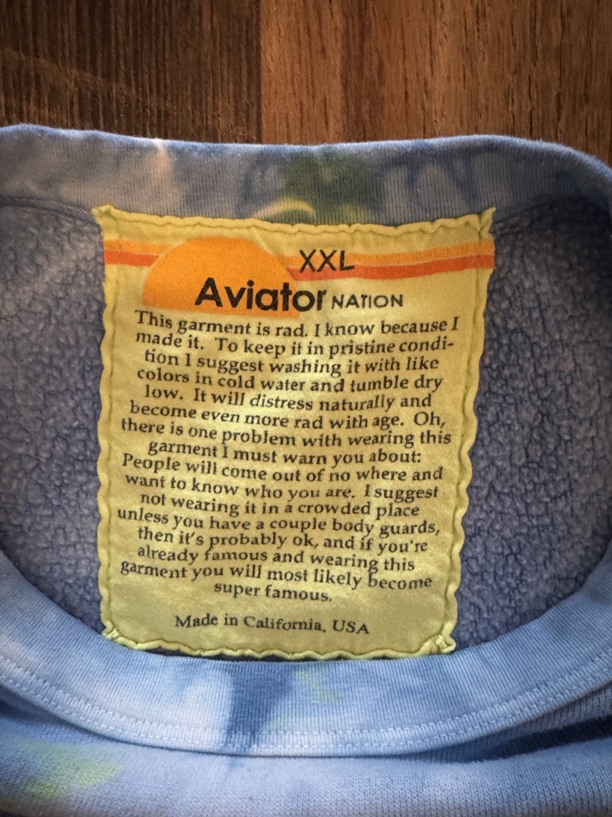 Aviator Nation Tie-Dye Fleece Jogger Set Blue Yellow White $125 OBO